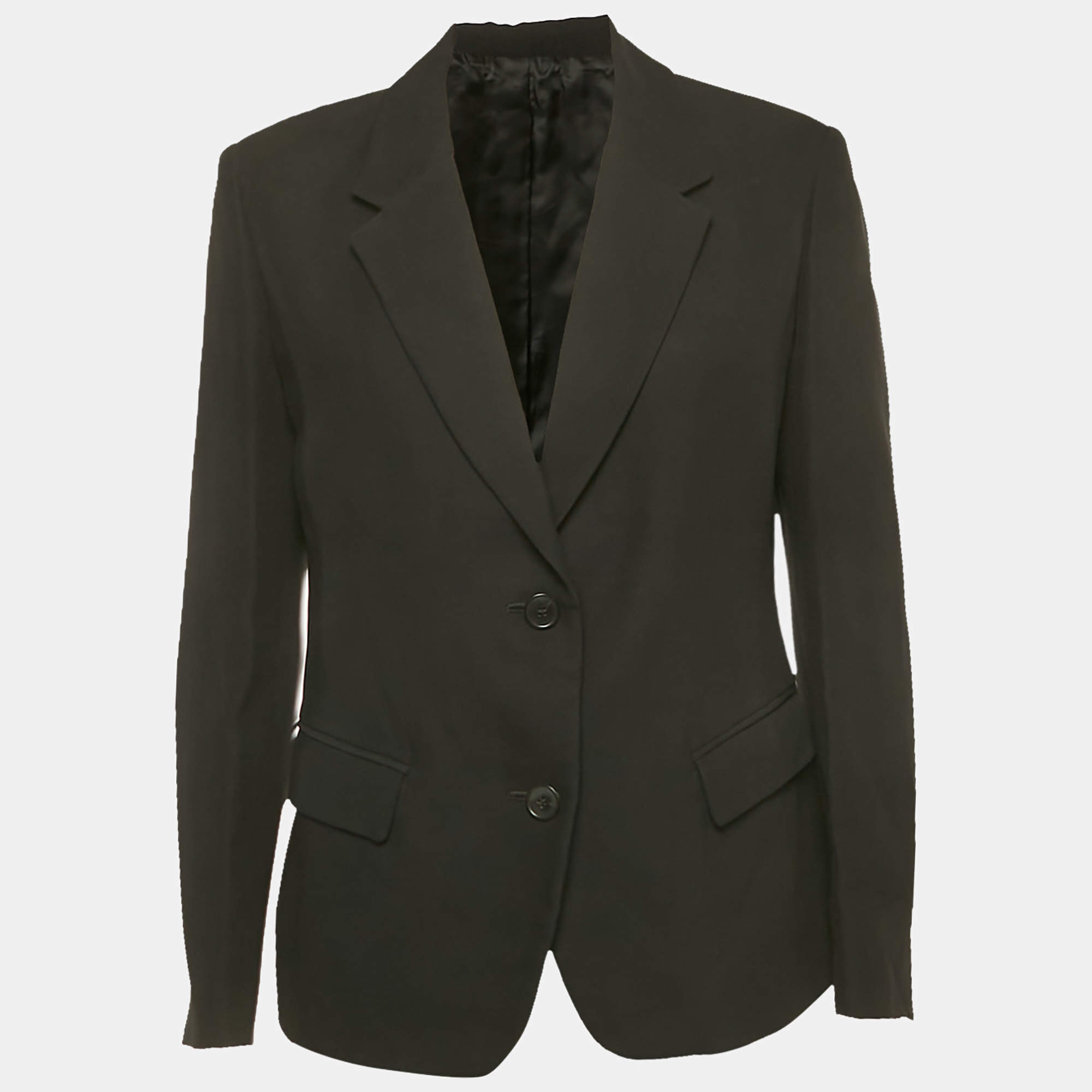 Pre Owned Valentino Black Silk Blend Single Breasted Blazer M