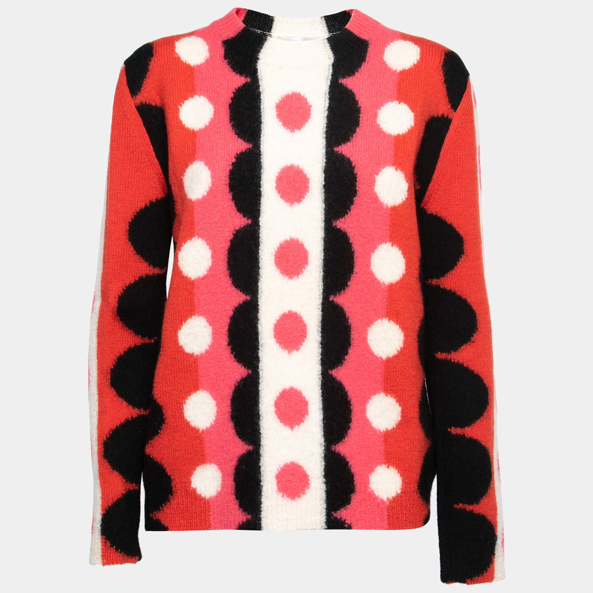 Valentino Multicolor Polka-Dot Patterned Wool Carmen Sweater L