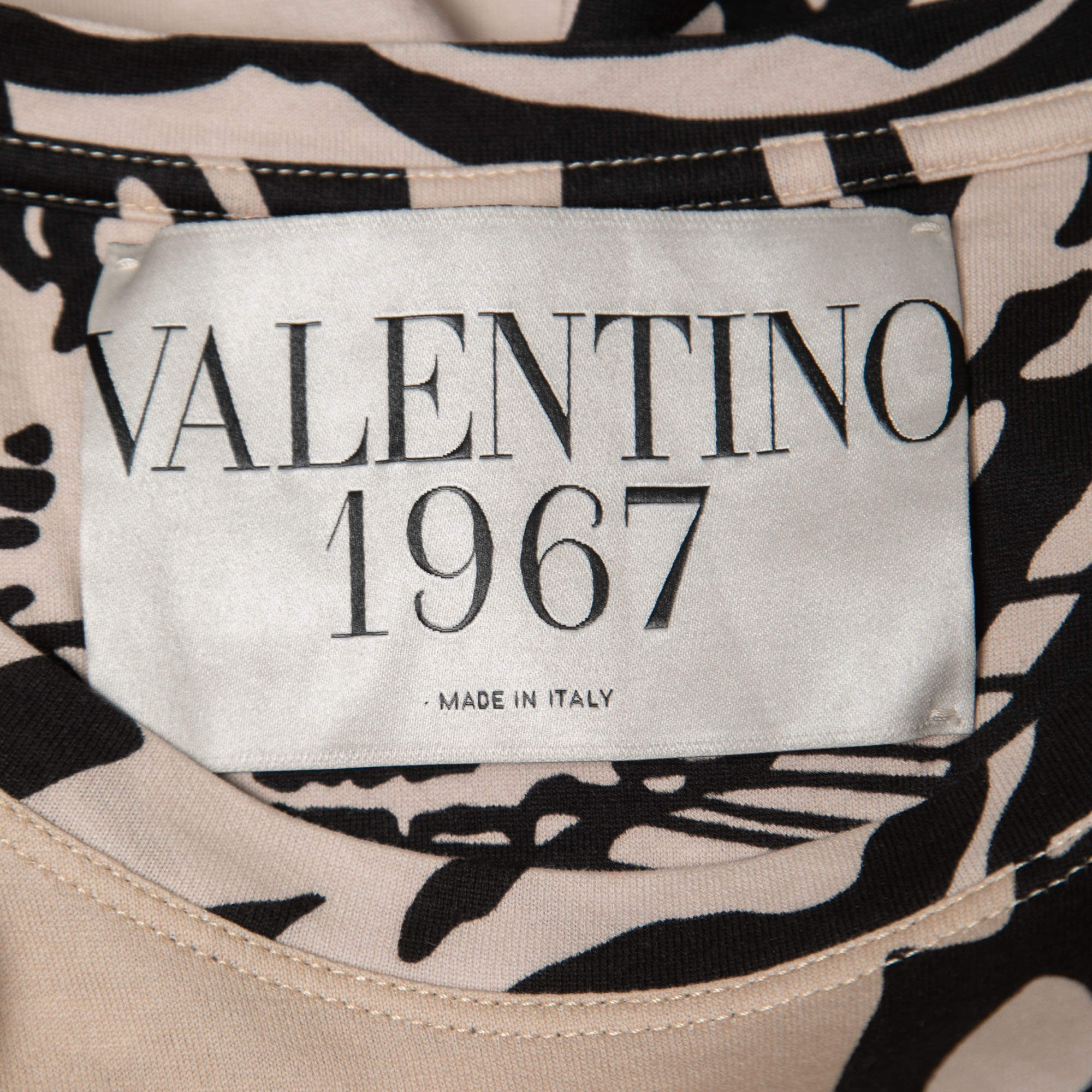 Valentino 1967 Beige Tiger Print Cotton Short Sleeve T-Shirt L