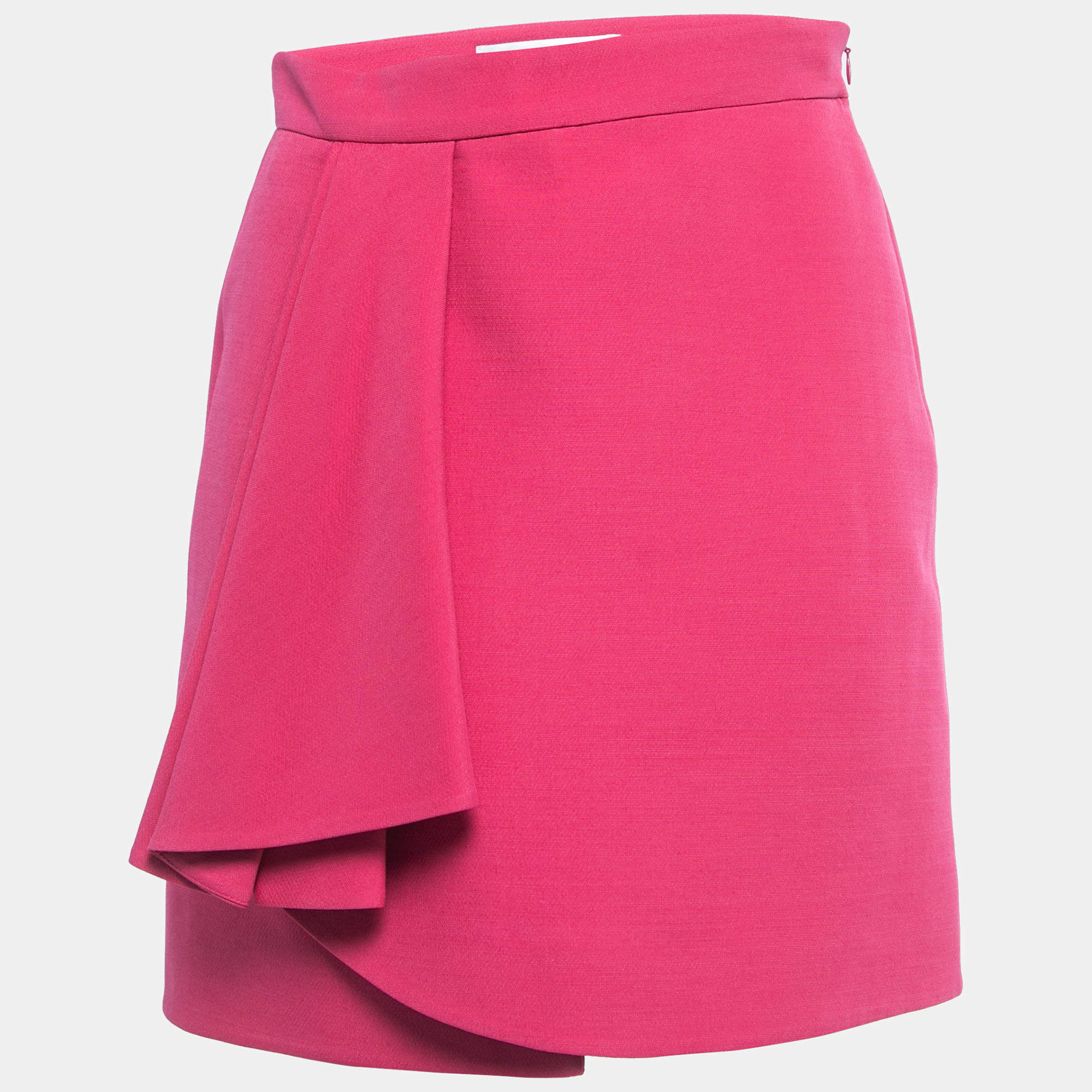Pre Owned Valentino Pink Crepe Pleated Mini Skirt S