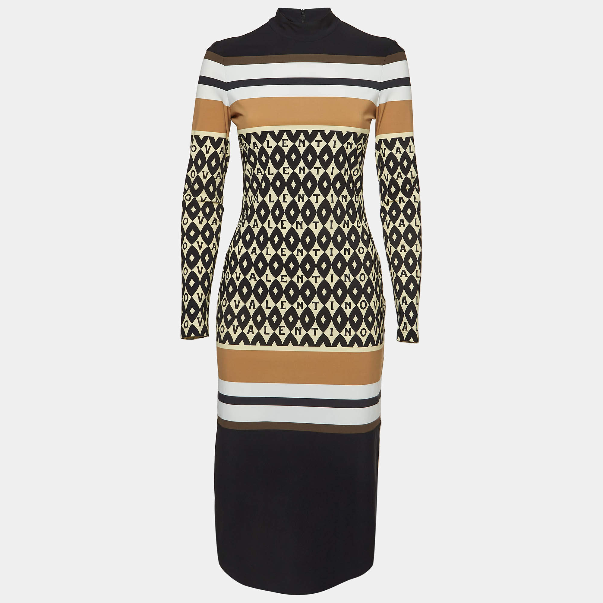 Valentino Multicolor Printed Jersey Foulard Archive Midi