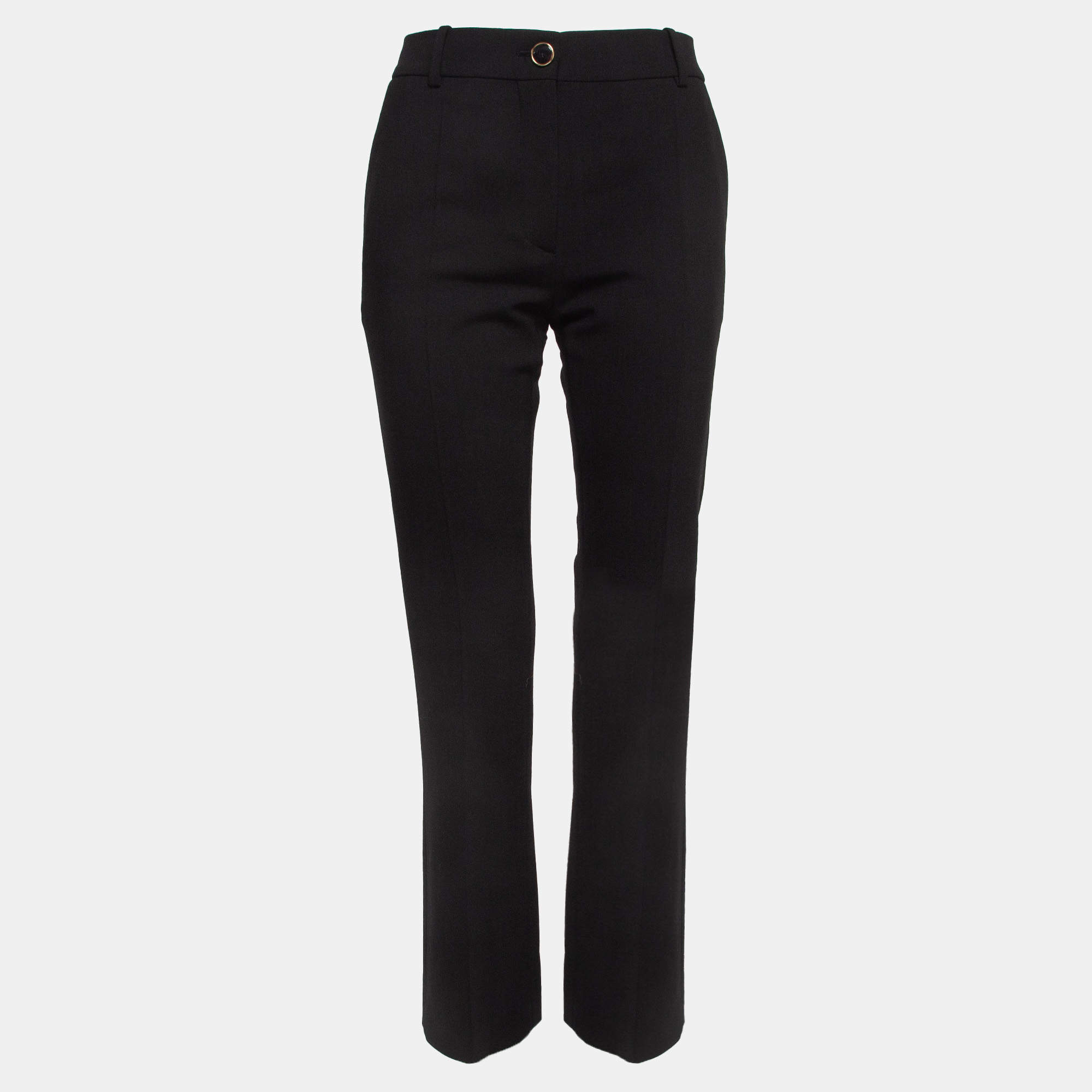 Valentino Black Wool Flared Trousers S