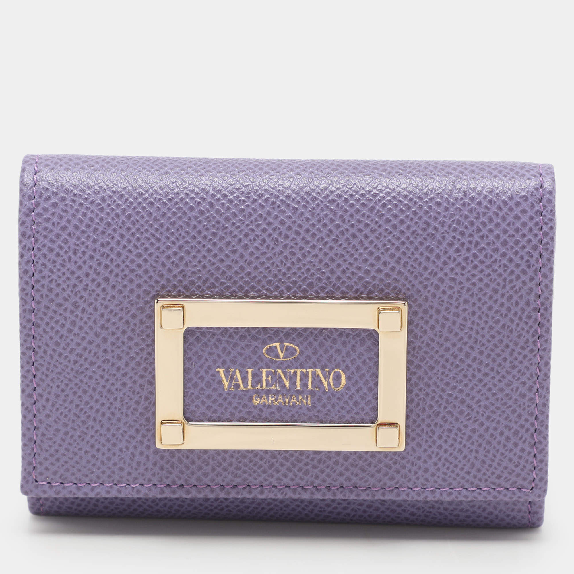 مملوكة مسبقًا Valentino Purple Leather Card Case