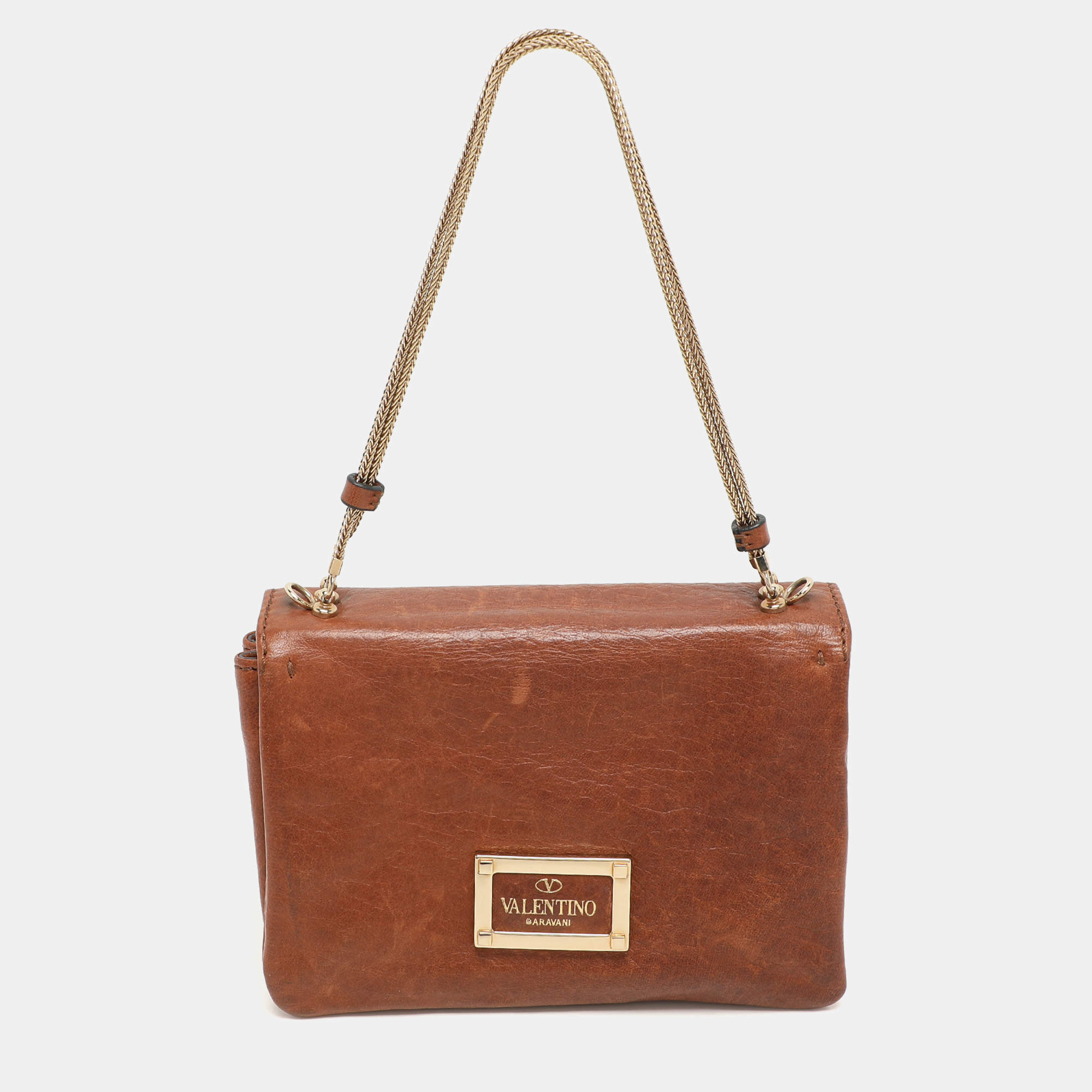 Valentino Brown Leather Shoulder Bag