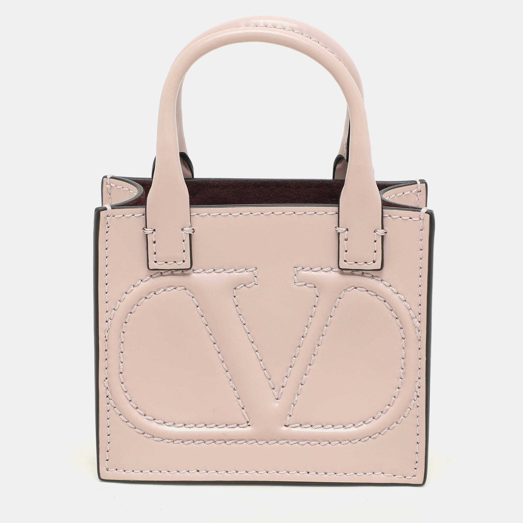 Valentino Garavani Blush Pink Leather Mini VLogo Walk Pouch