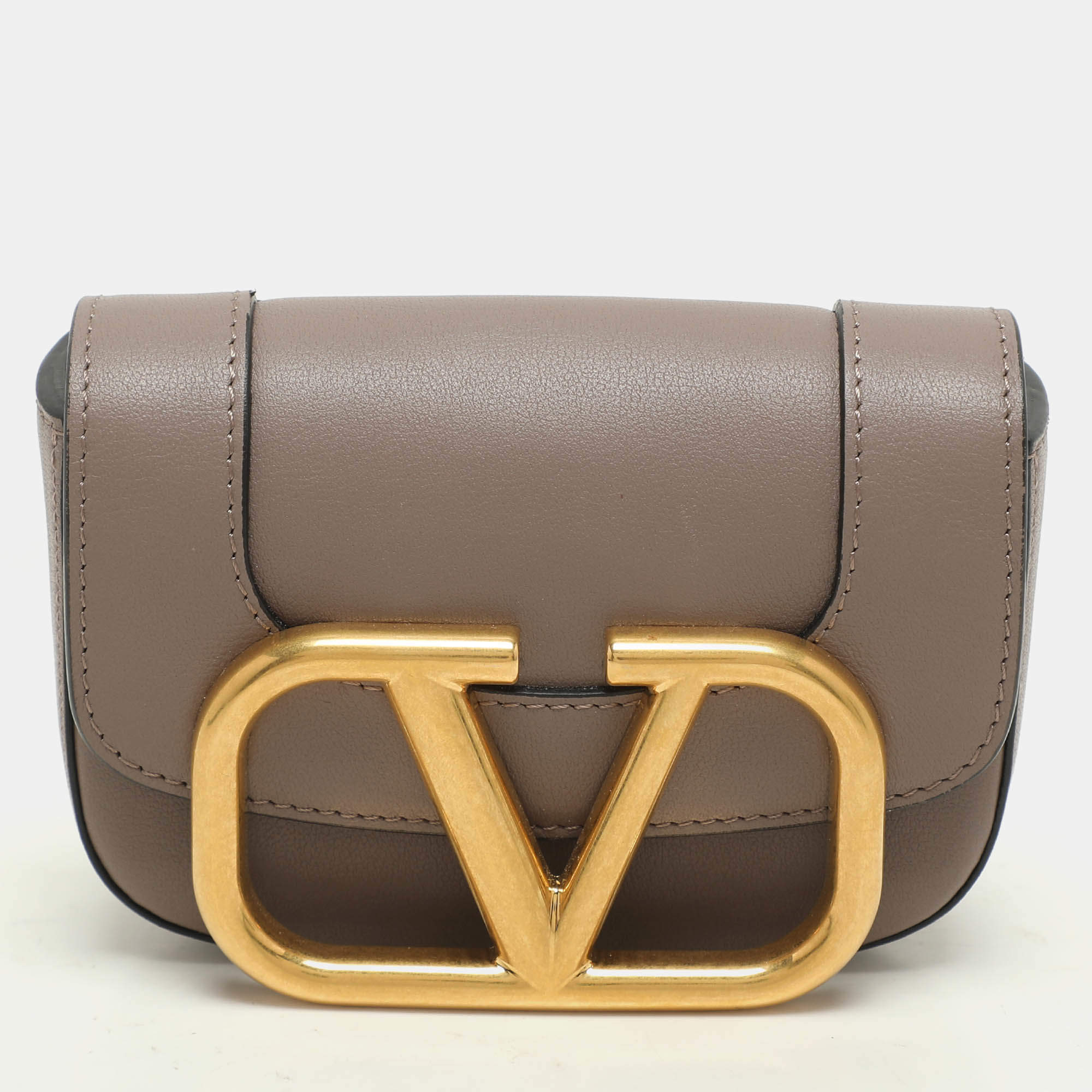 Valentino Beige Leather Mini Supervee Belt Bag