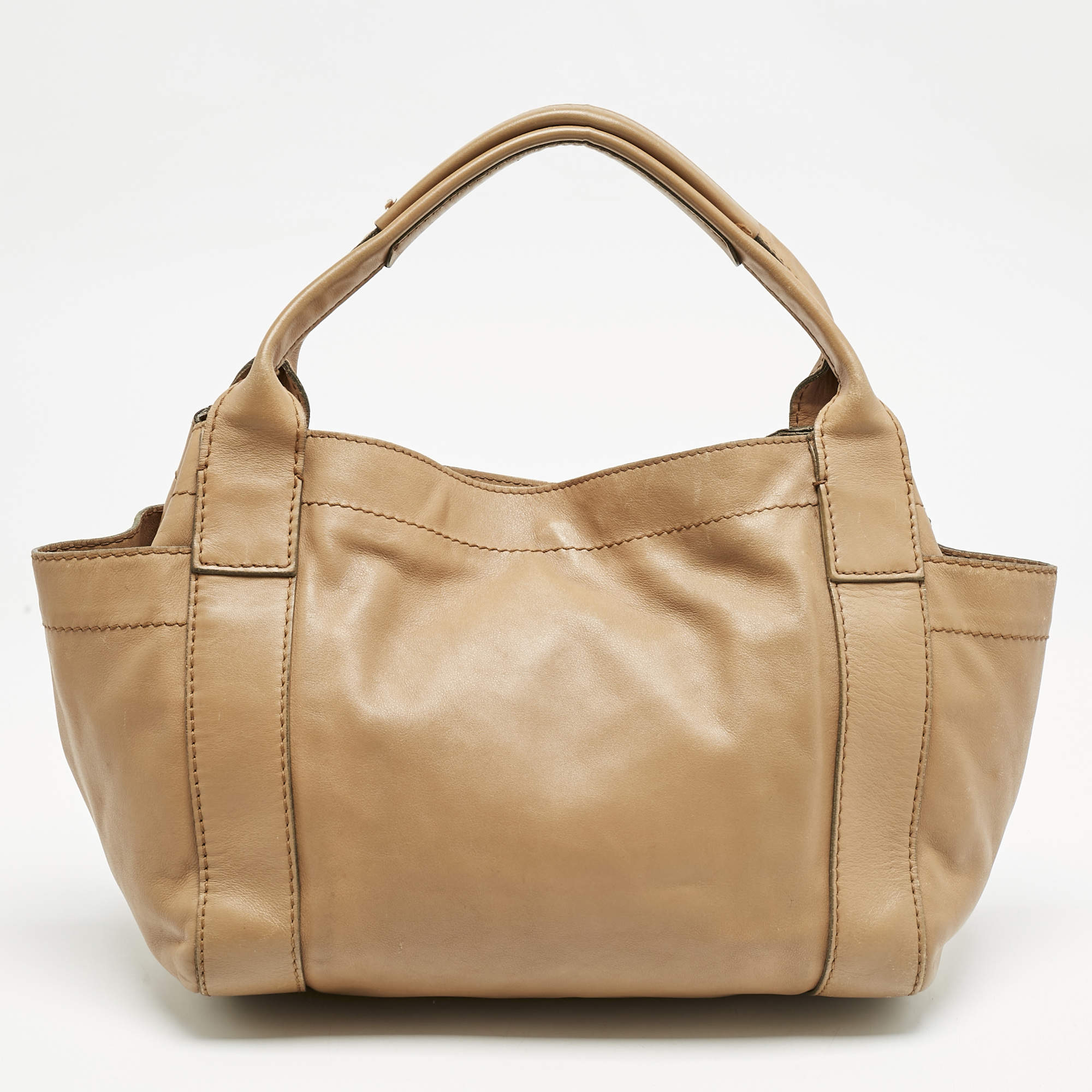 Valentino Brown Leather Aphrodite Bow Tote