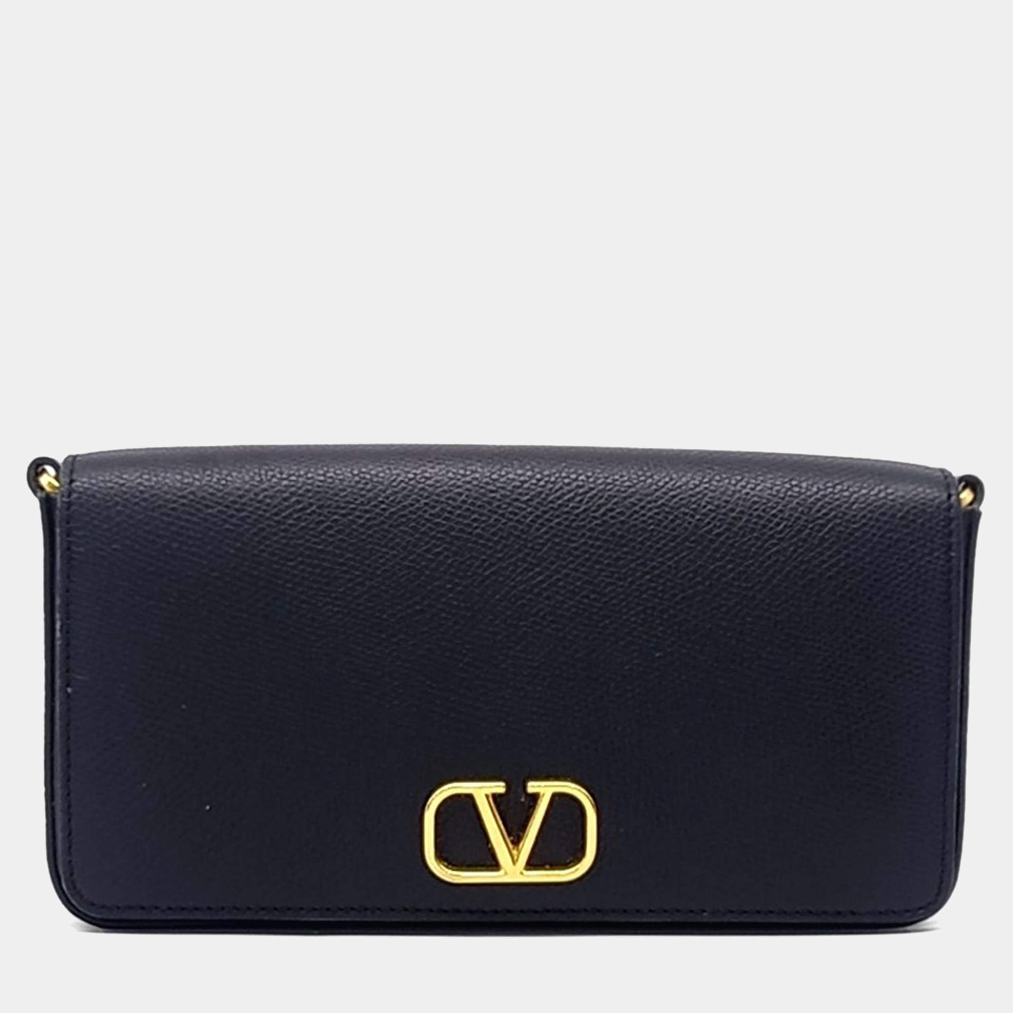 Pre Owned Valentino Black Leather mini crossbody bag