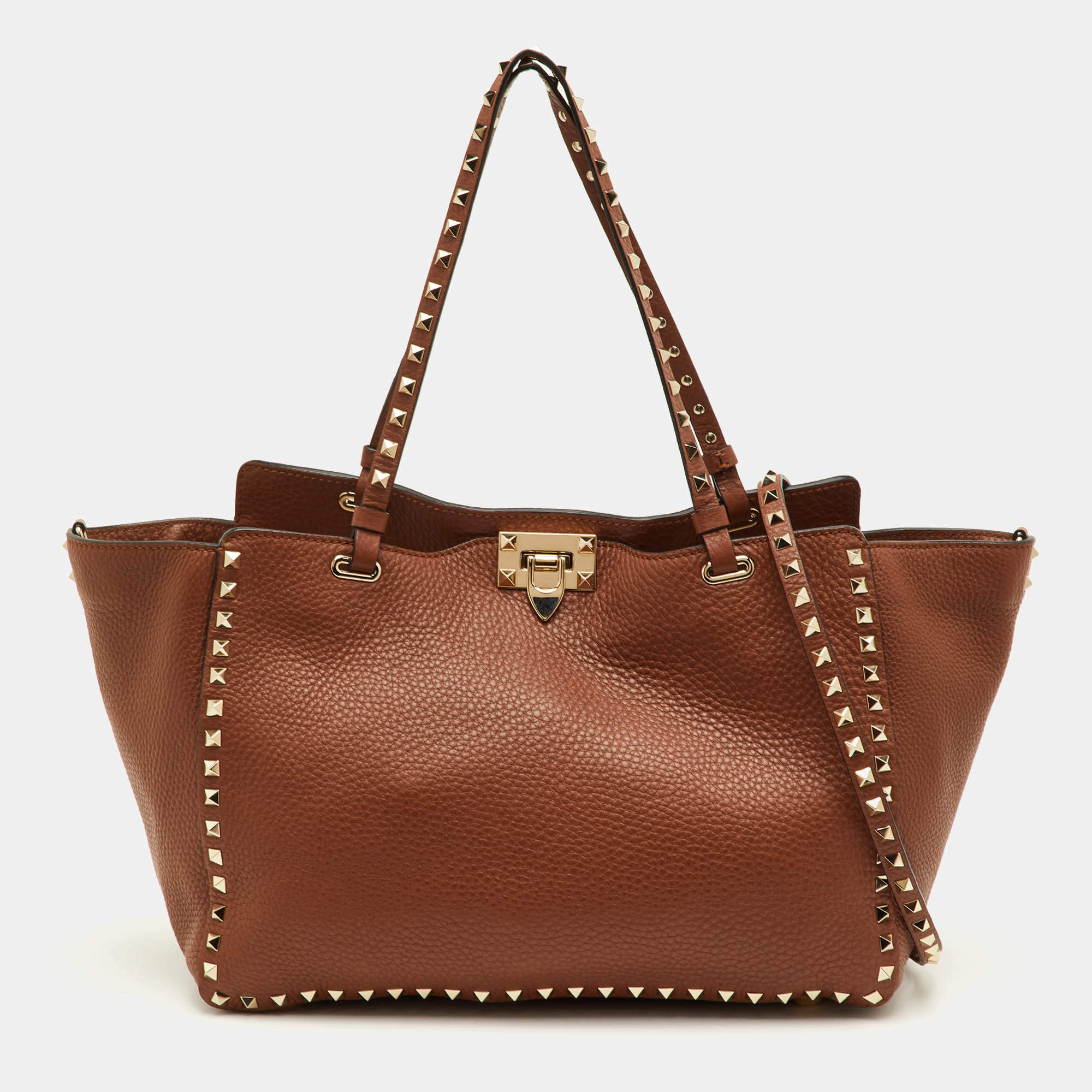 مملوكة مسبقًا حقيبة يد فالنتينو جلد بني متوسط روكستد ترابيز