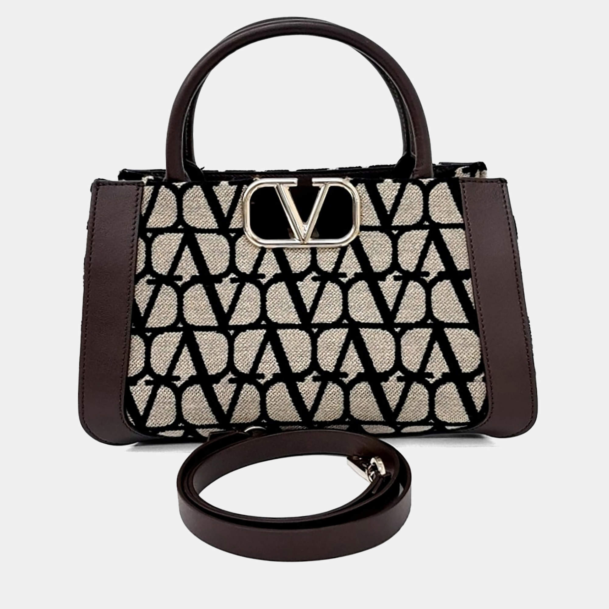 مملوكة مسبقًا Valentino Twill Iconograph Tote and Shoulder Bag