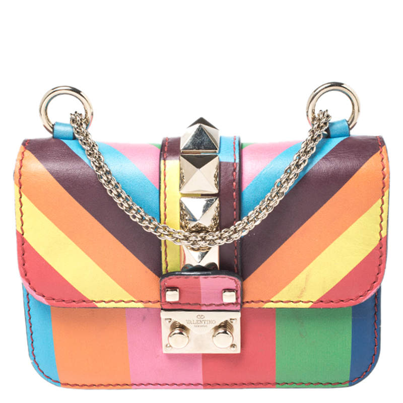 Valentino Multicolor Leather Mini Glam Lock Shoulder Bag Valentino ...