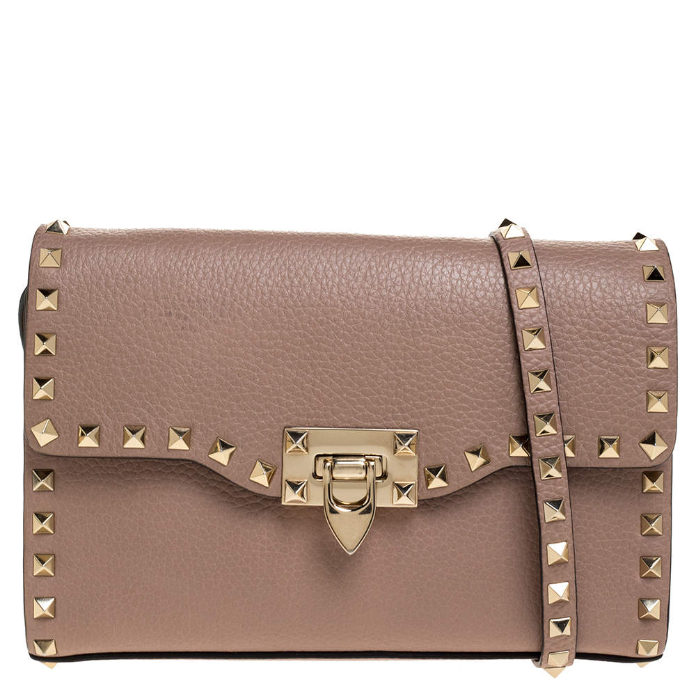Valentino Beige Leather Rockstud Shoulder Bag Valentino | The Luxury Closet