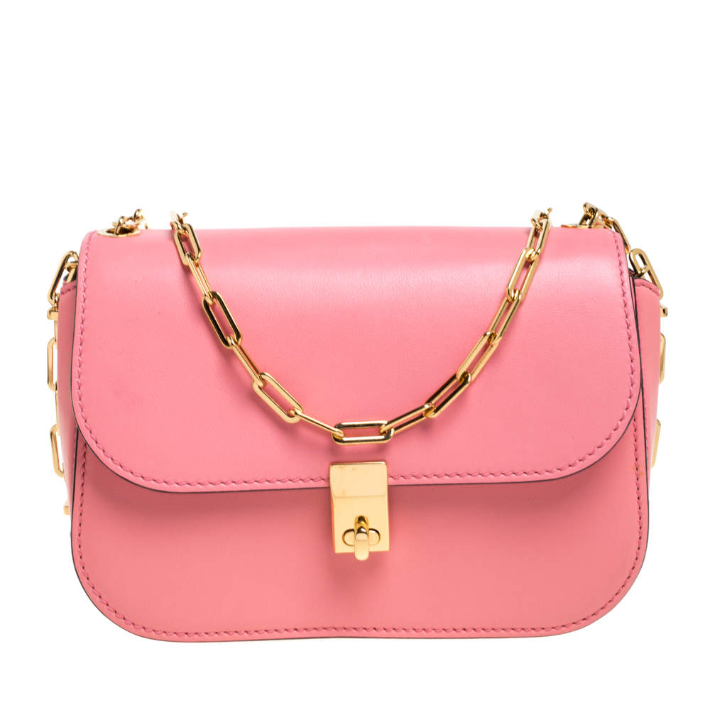Valentino Pink Leather Flap Shoulder Bag Valentino | TLC