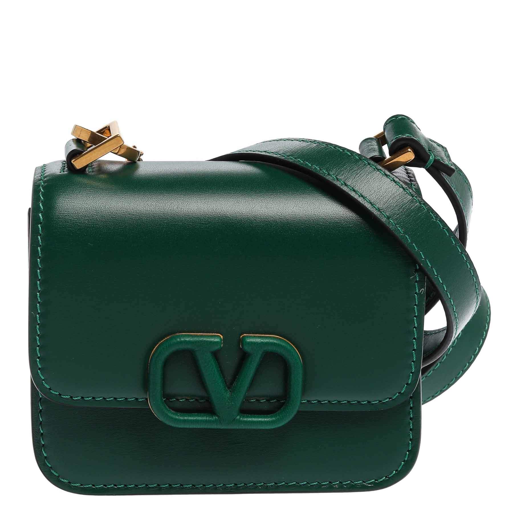 2019 Valentino VSLING Shoulder Bag in Green Leather [0007C