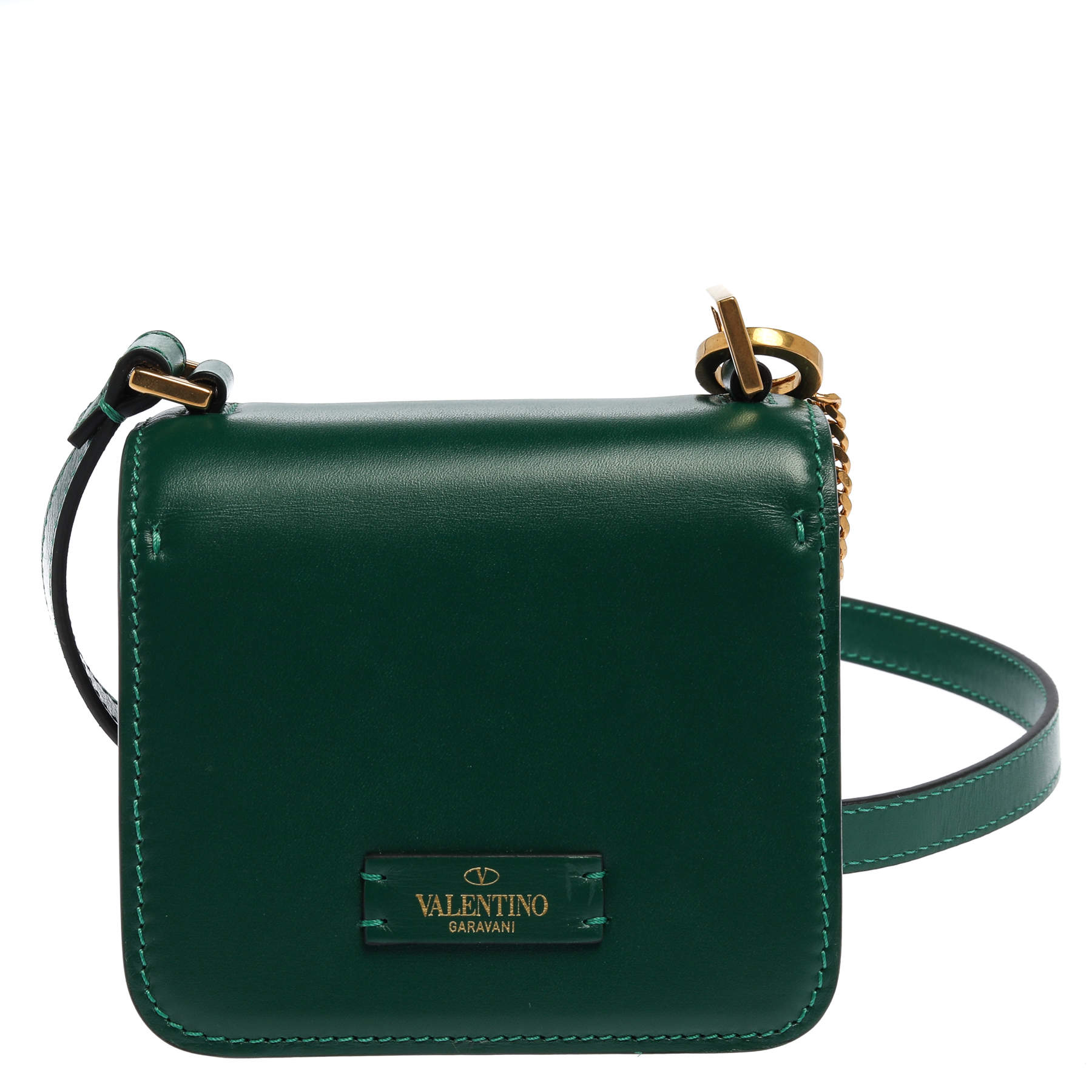 VALENTINO Garavani Vsling Micro Leather Shoulder Bag Green