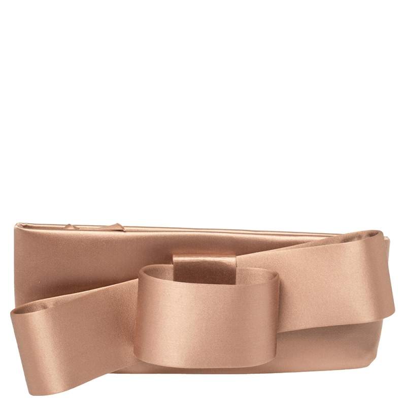 مملوكة مسبقًا حقيبة كلتش فالنتينو فيونكة ساتان وردي نود