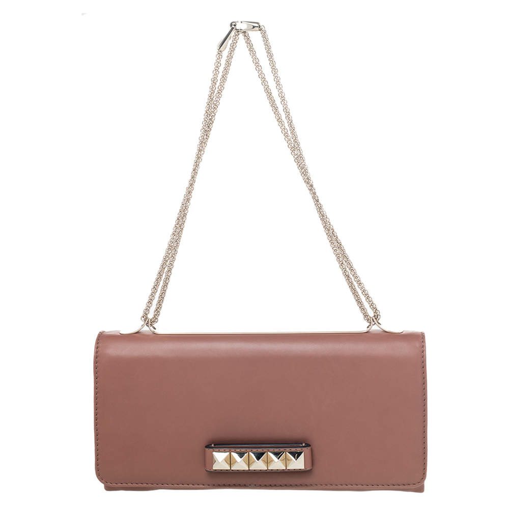 مملوكة مسبقًا Valentino Dark Beige Leather Va Va Voom Shoulder Bag