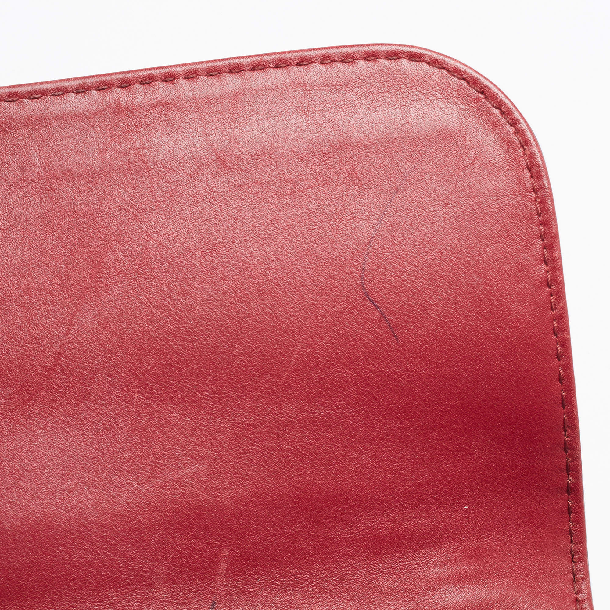 Valentino Red Leather Rockstud Glam Lock Medium Flap Bag - Yoogi's Closet