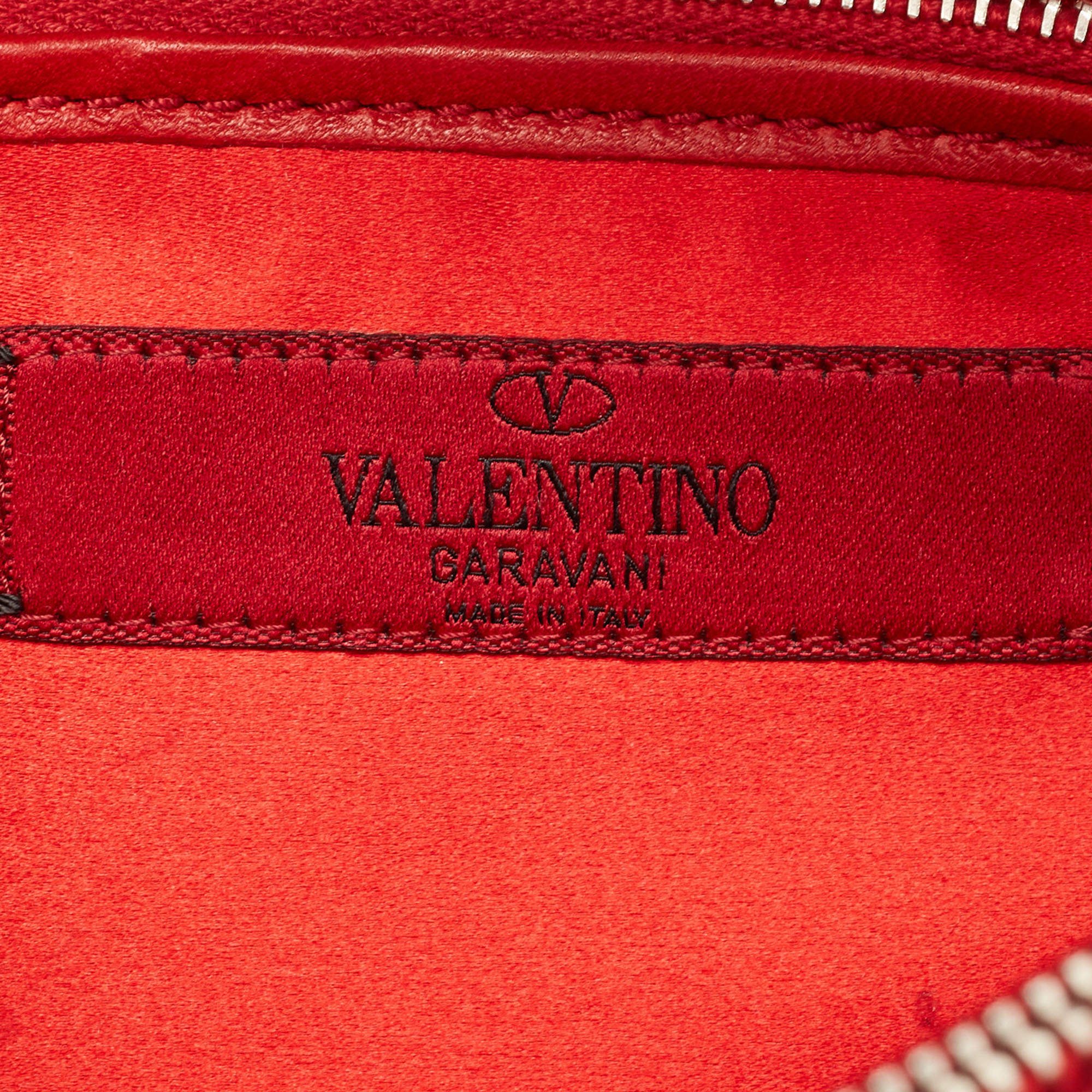 Valentino Red Lizard Bow Flap Shoulder Bag Valentino