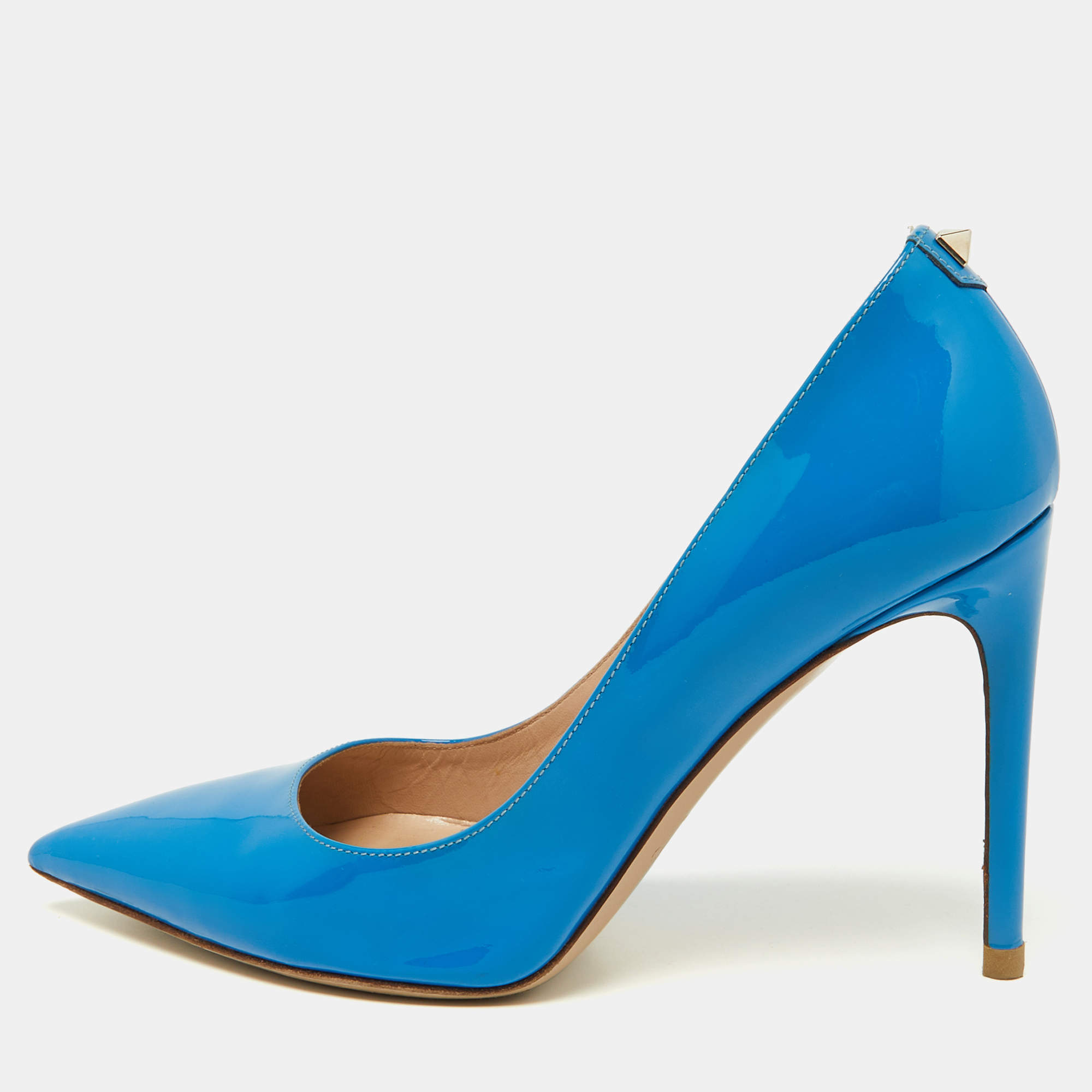 Valentino Blue Patent Leather Pointed Toe Pumps Size 36