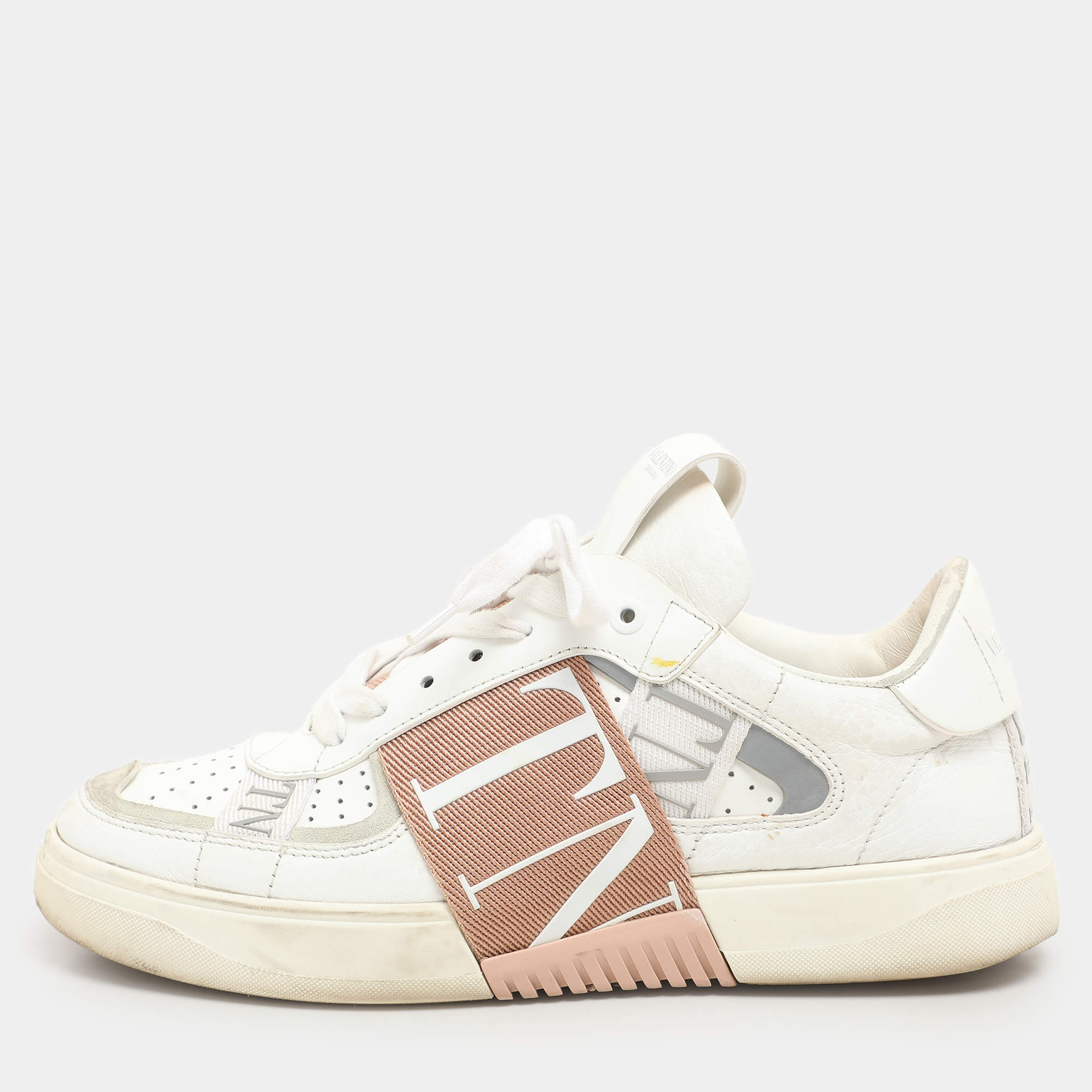 Valentino White Leather VLTN Low Top Sneakers Size 38.5