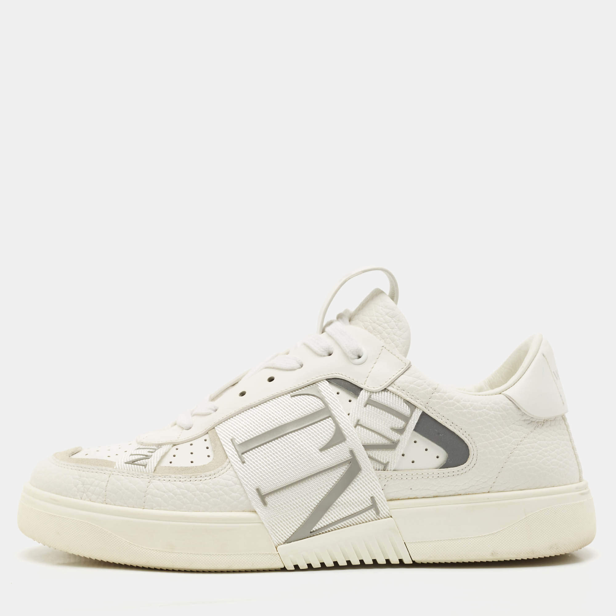 Valentino White Canvas and Leather VL7N Sneakers Size 41.5