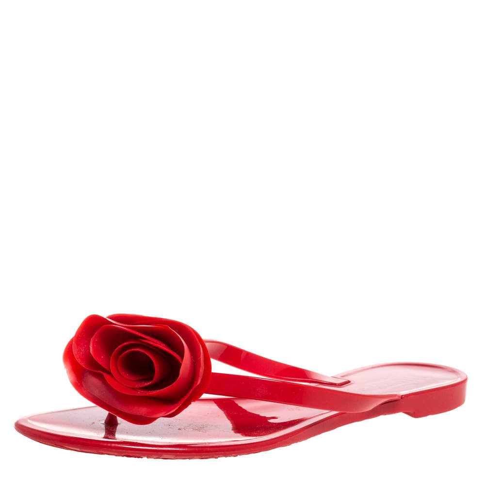 valentino jelly sandals red