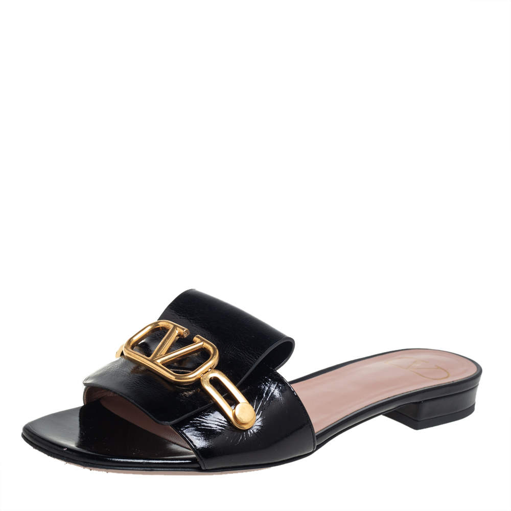 valentino v logo slippers
