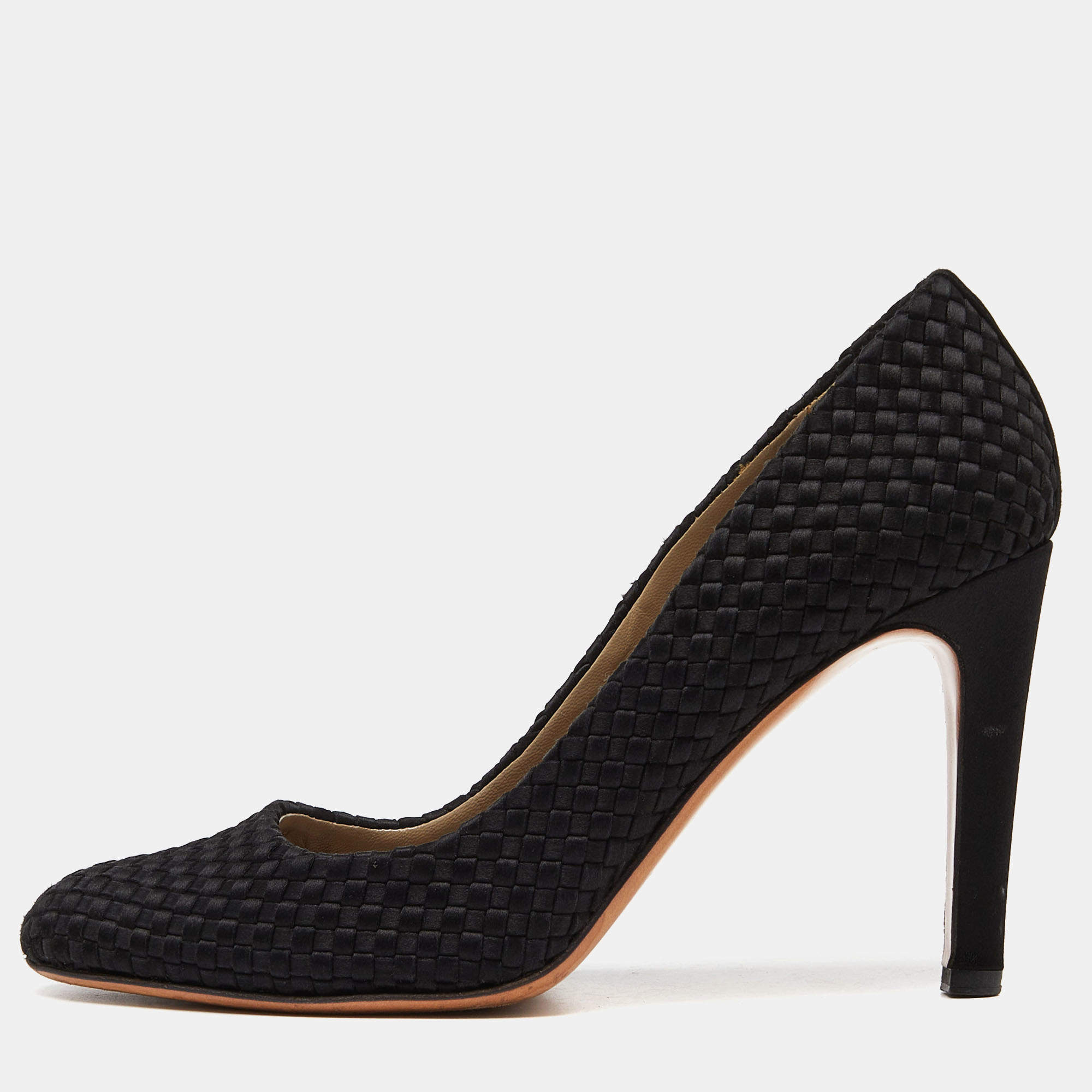 Valentino Black Woven Leather Pumps Size 37