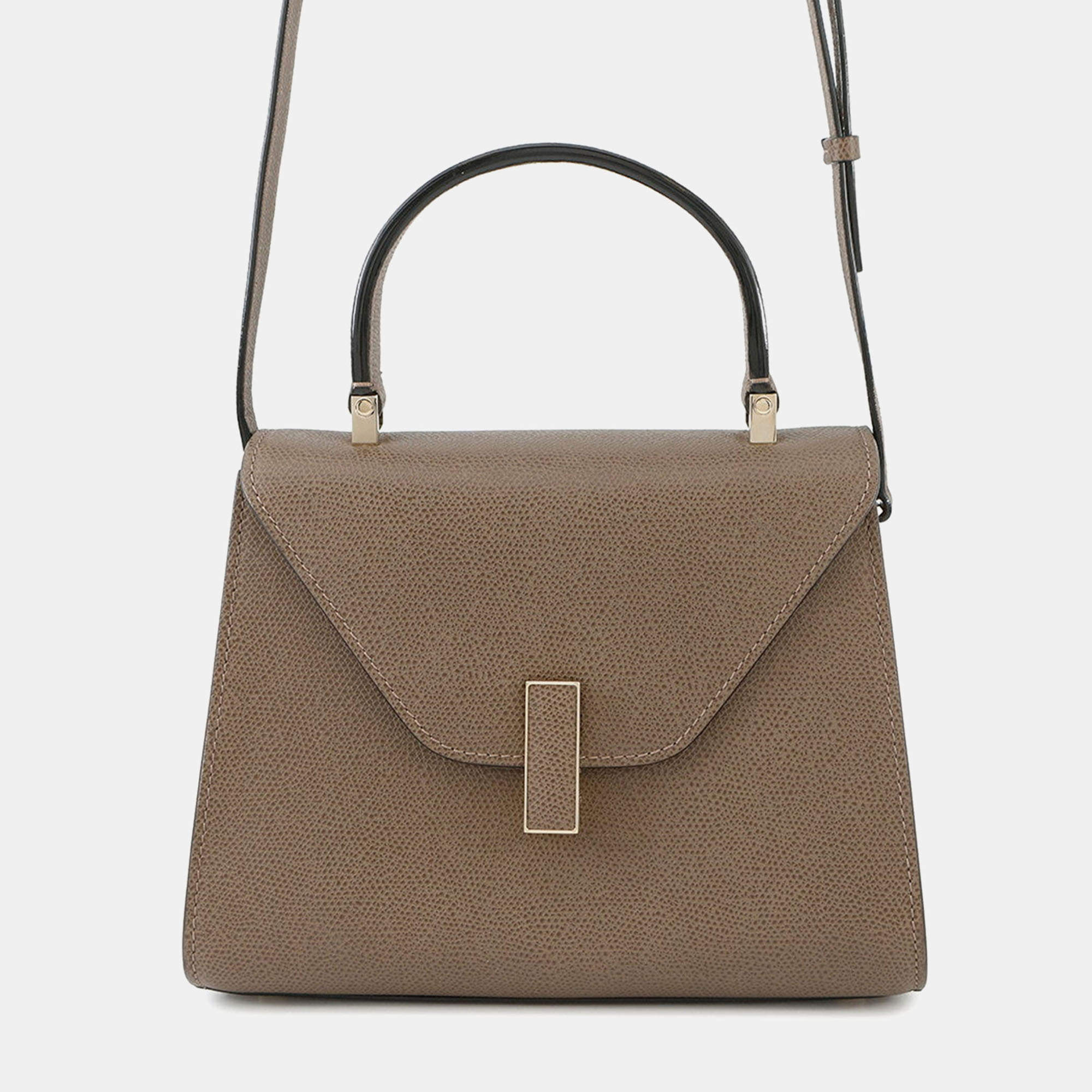 Pre Owned Valextra Valextra Izide Oyster gray Soft Calf Leather Size Mini