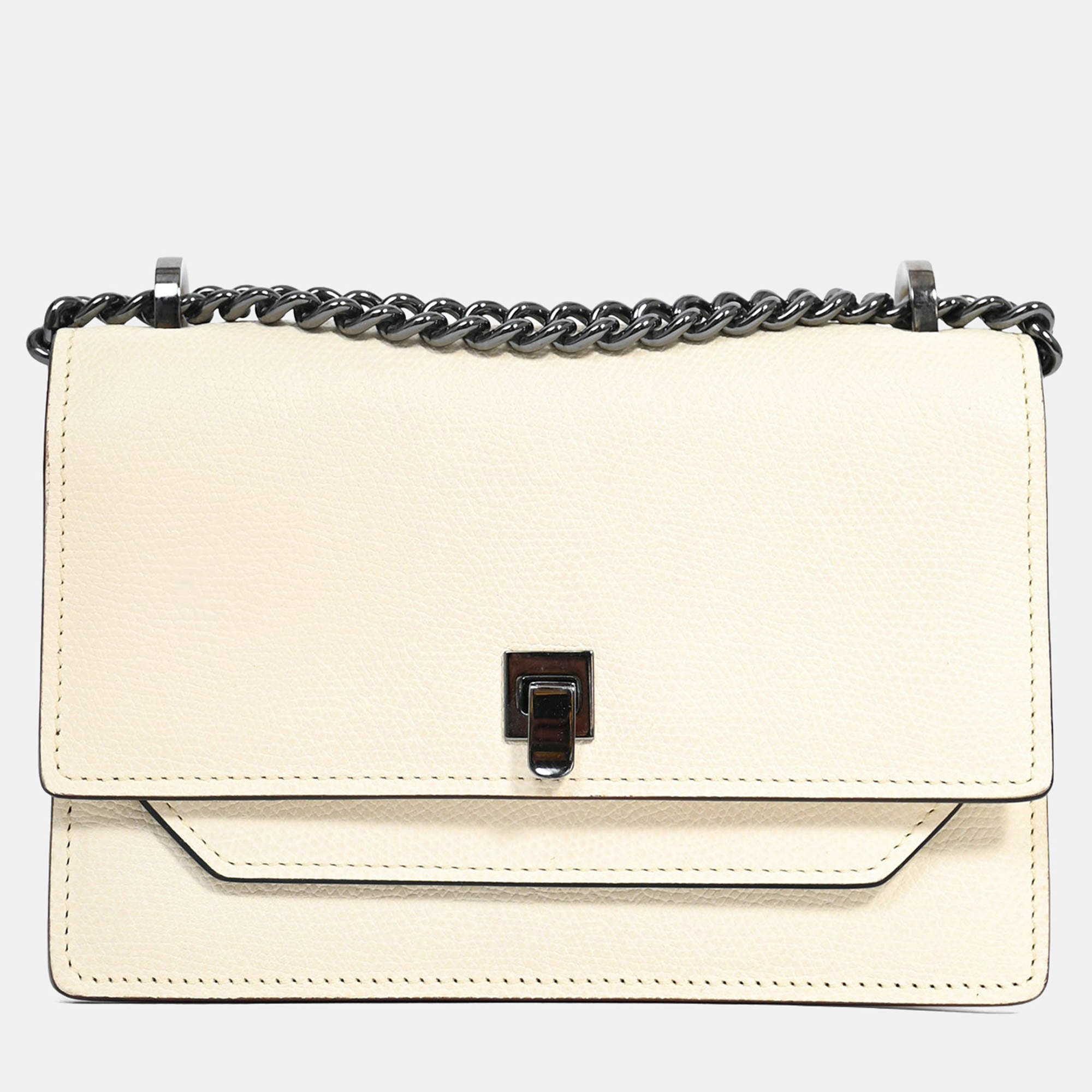 مملوكة مسبقًا Valextra Cream Calfskin Leather Spritzer Small Crossbody