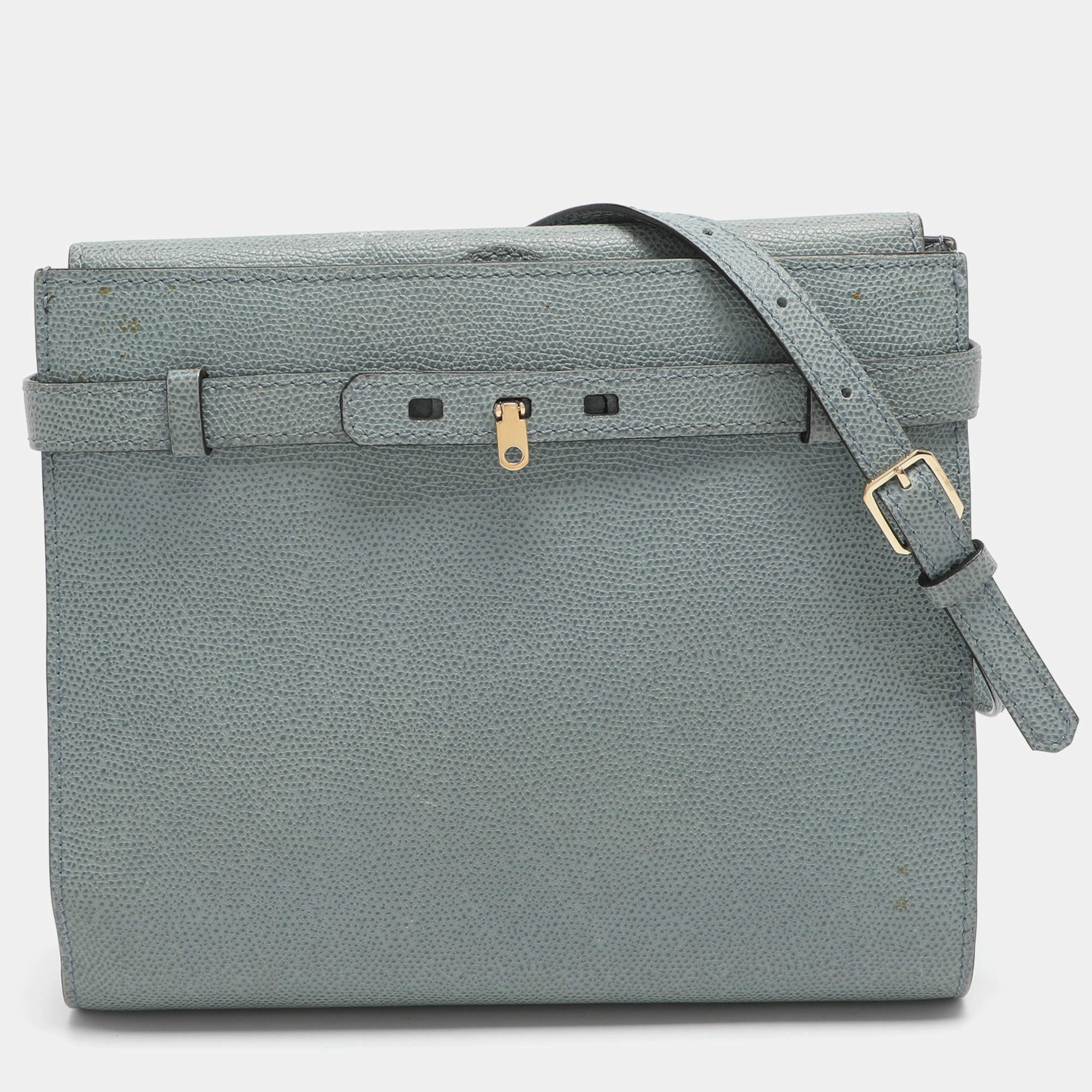 مملوكة مسبقًا Valextra Brera Azur Leather Crossbody Bags