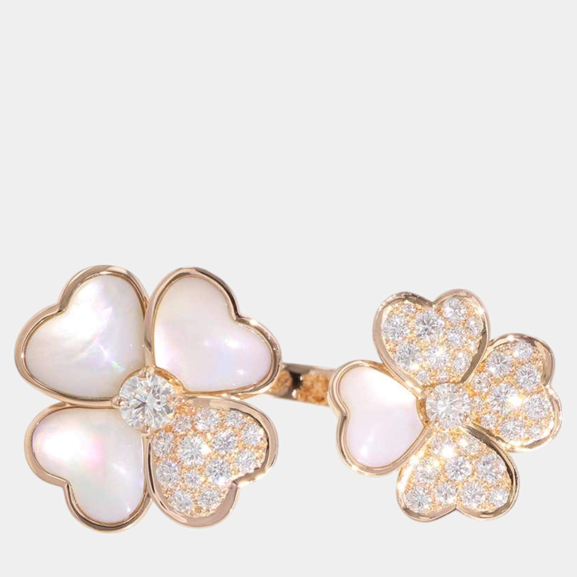 Van Cleef & Arpels 18K Pink Gold Cosmos Entree Les Doors Ring Size 53/#13