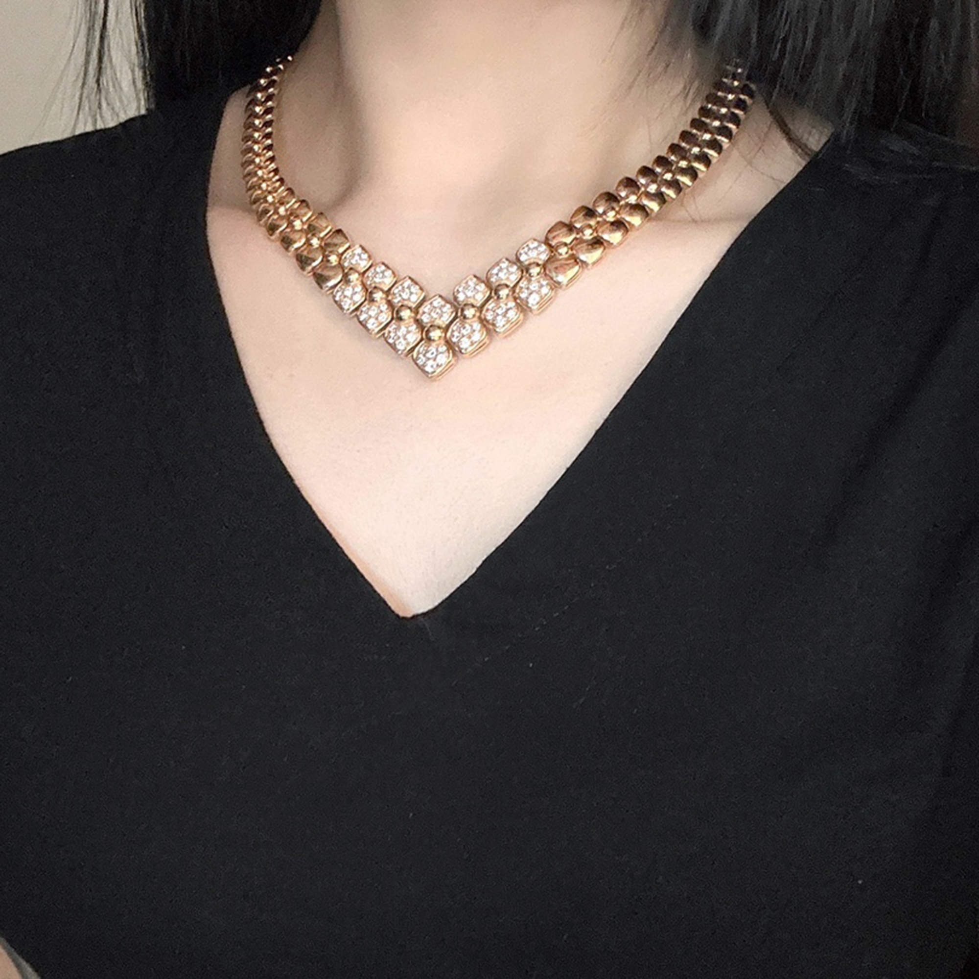 Van Cleef & Arpels 18K Yellow Gold Diamond Necklace