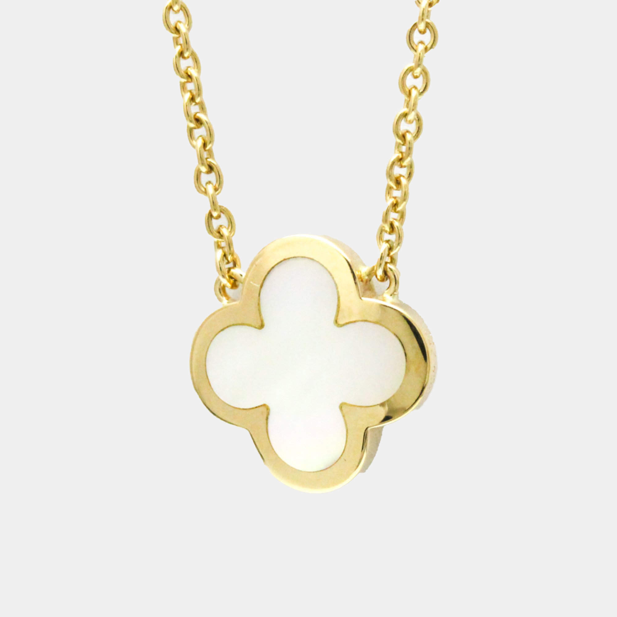 Pre Owned Van Cleef & Arpels 18K Yellow Gold Pure Alhambra Pendant Necklace