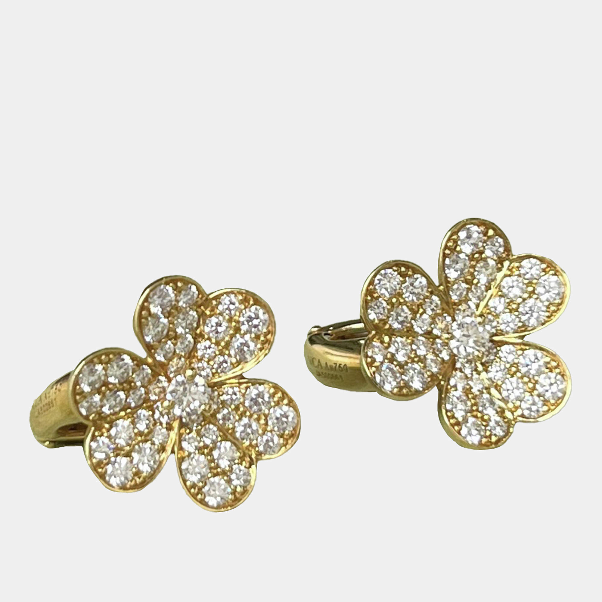 Van Cleef & Arpels Frivole Earrings Yellow Gold Full Diamond