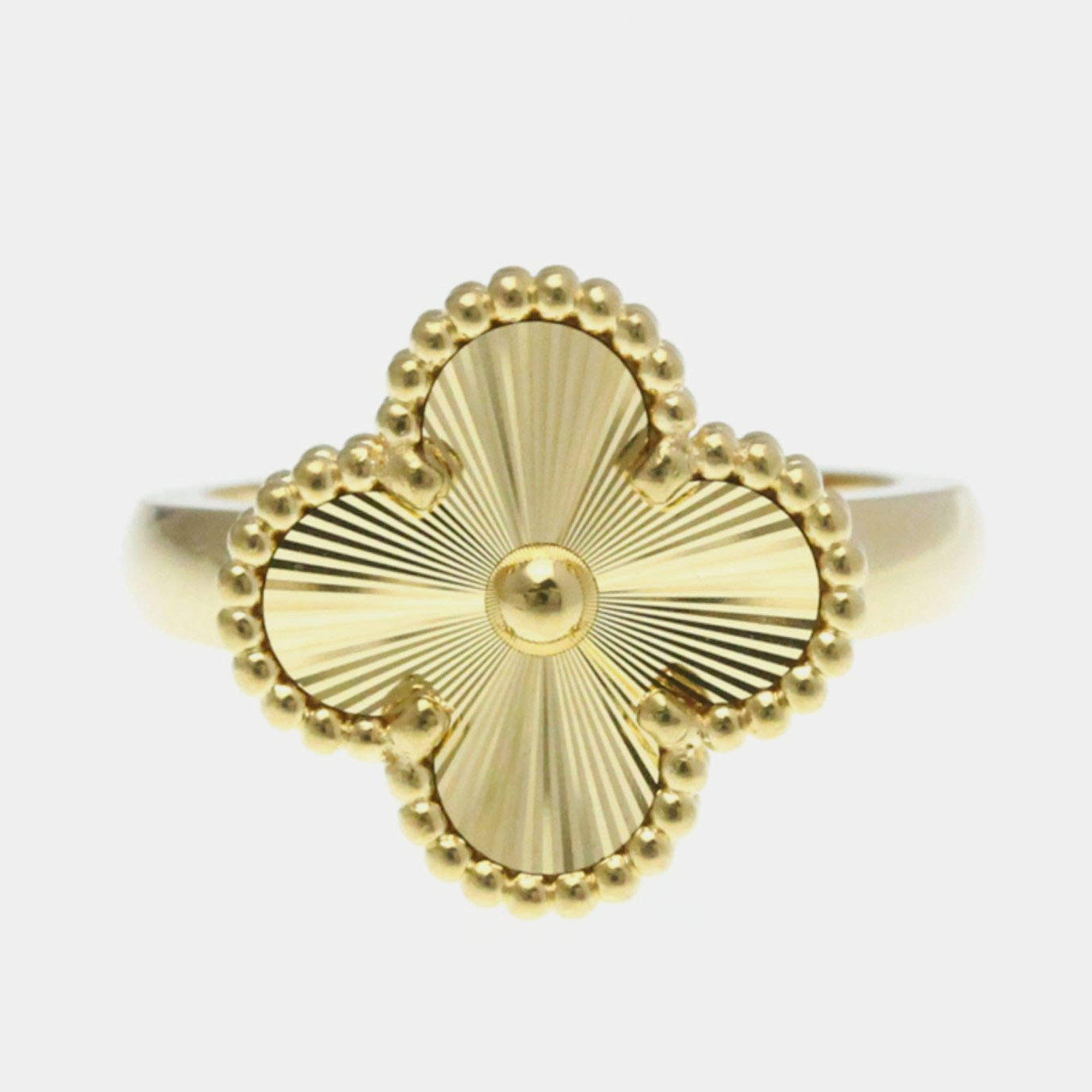 Pre Owned Van Cleef & Arpels Vintage Alhambra 18K Yellow Gold Ring EU 52