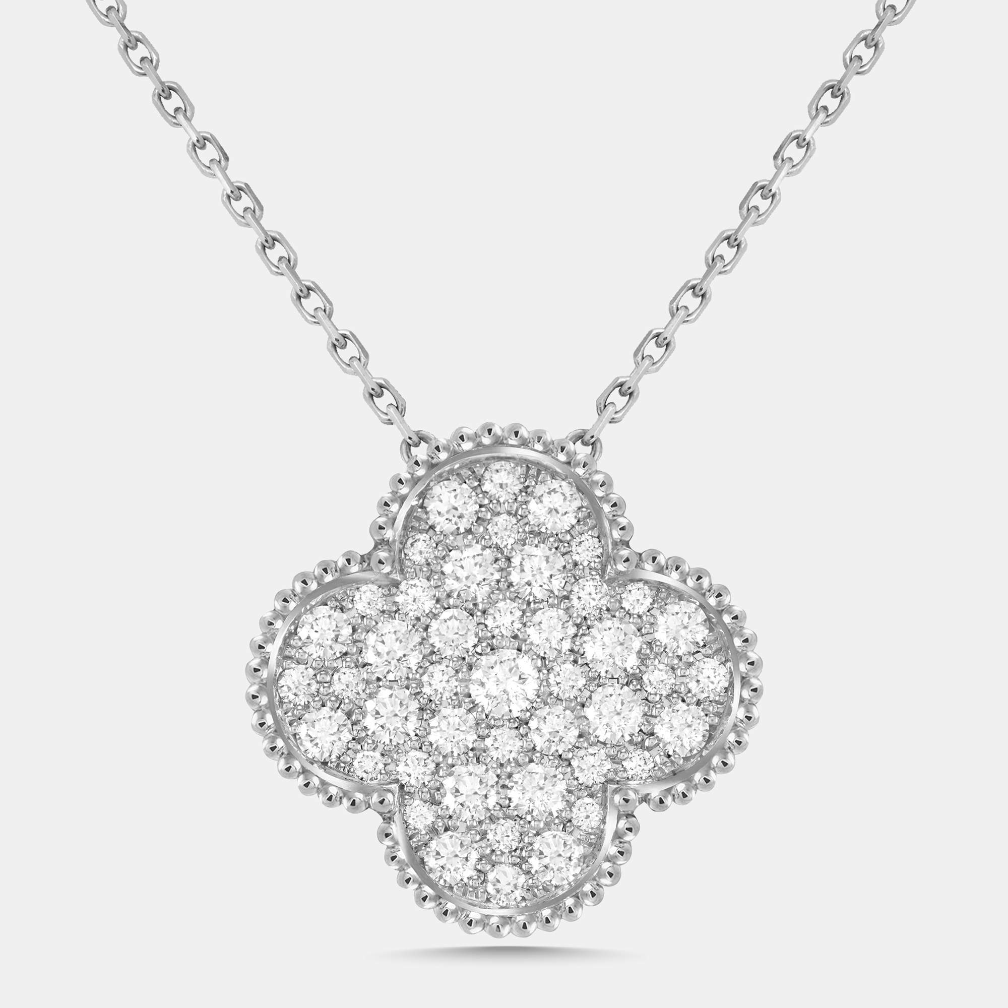 Pre Owned Van Cleef & Arpels Magic Alhambra Diamonds 18k White Gold Necklace