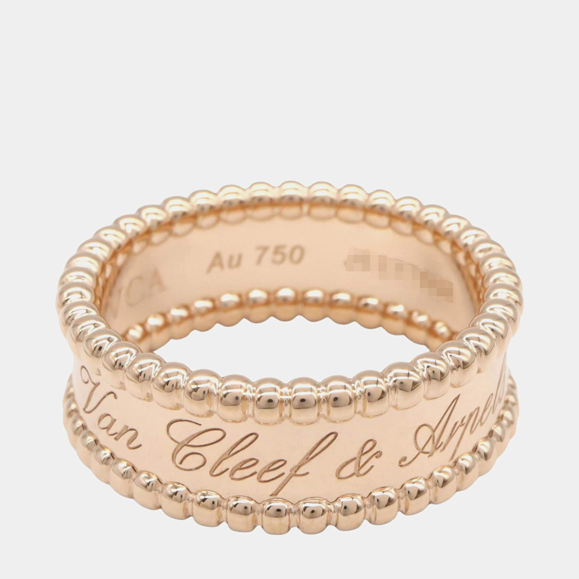 Pre Owned خاتم فان كليف آند أربلز بيرلي ذهب وردي عيار 18 مقاس أوروبي 57