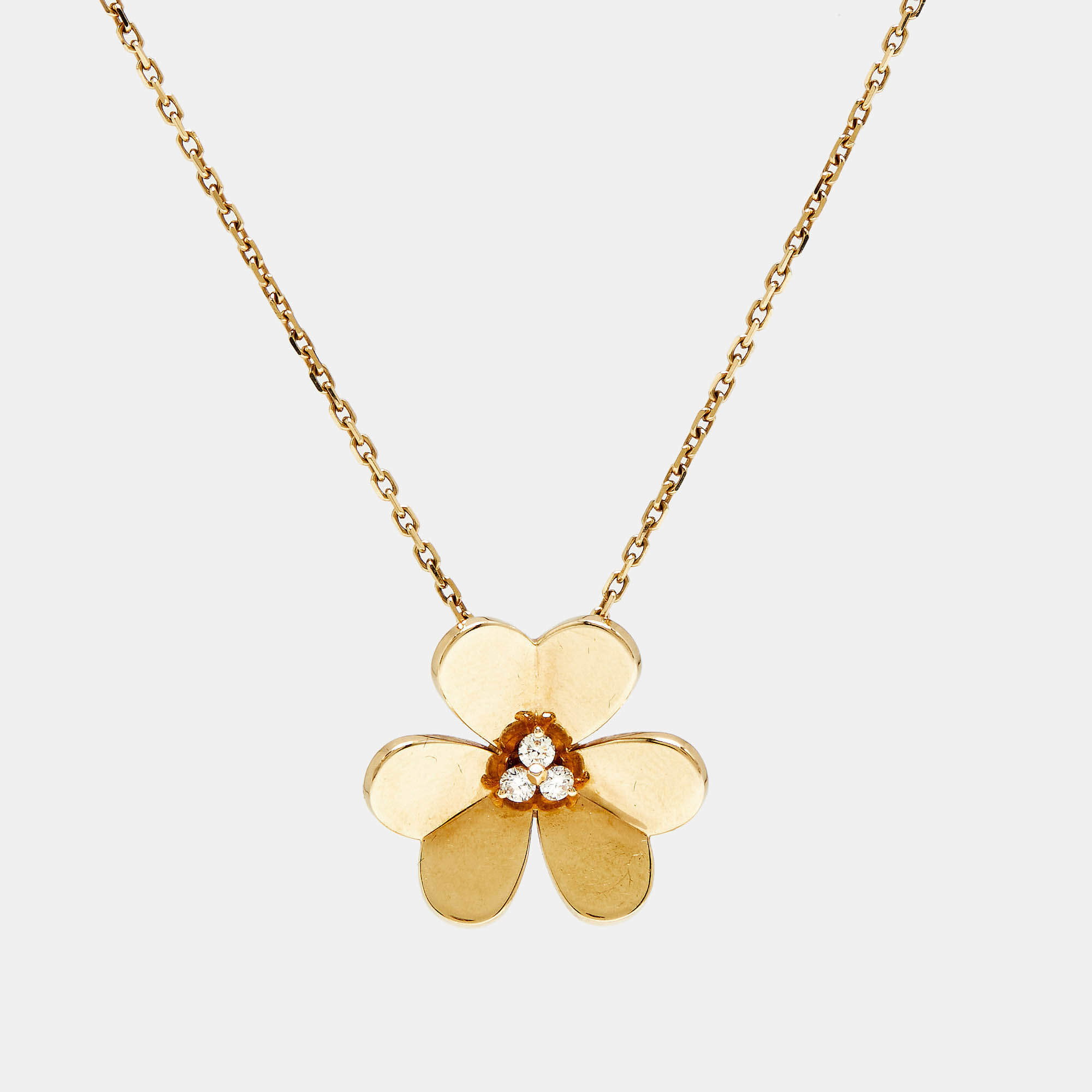 Pre Owned قلادة فان كليف أند آربلز فريفول ألماس ذهب أصفر عيار 18 موديل كبير