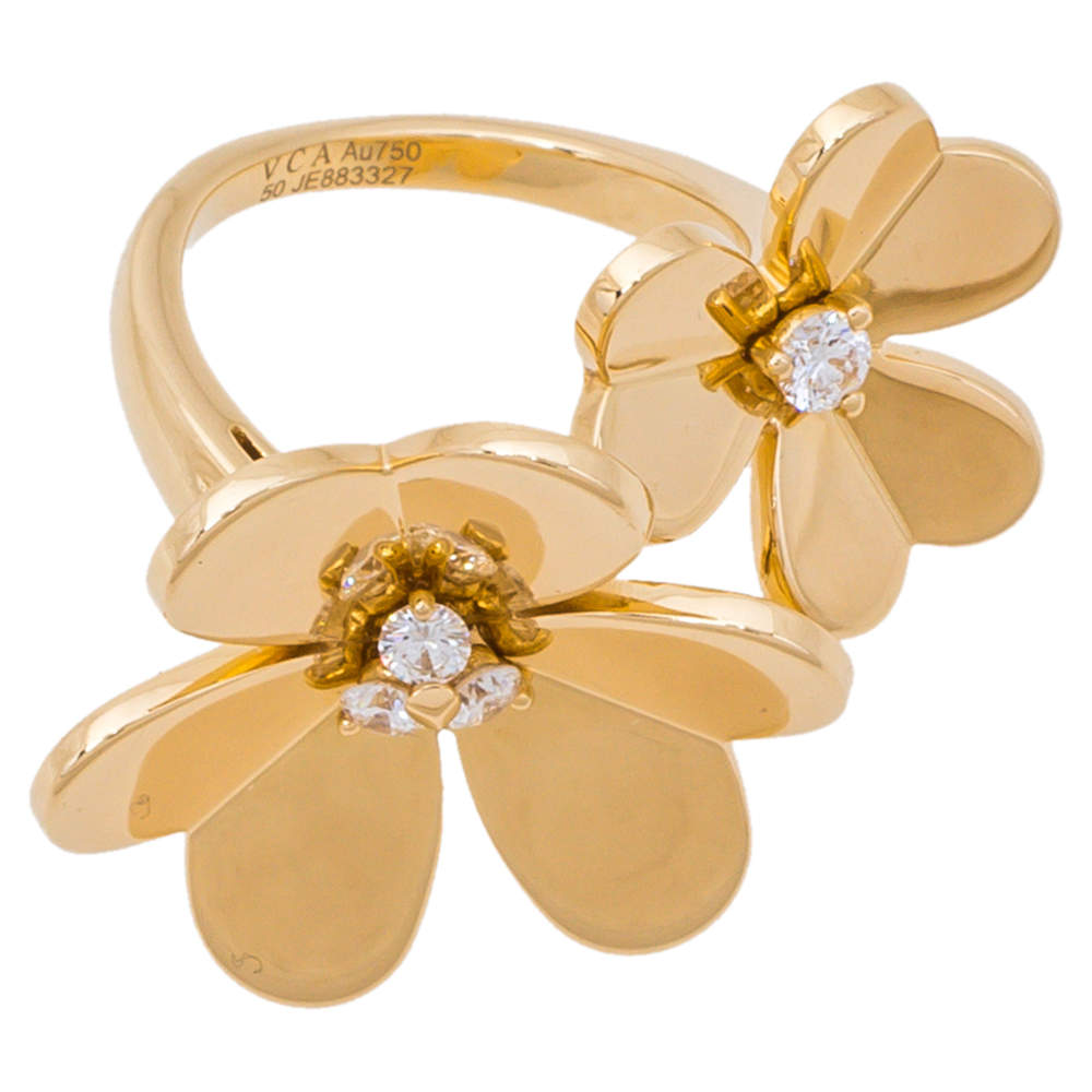 Van Cleef & Arpels Small Model Frivole Ring - 18K Yellow Gold Cocktail Ring,  Rings - VAC29066