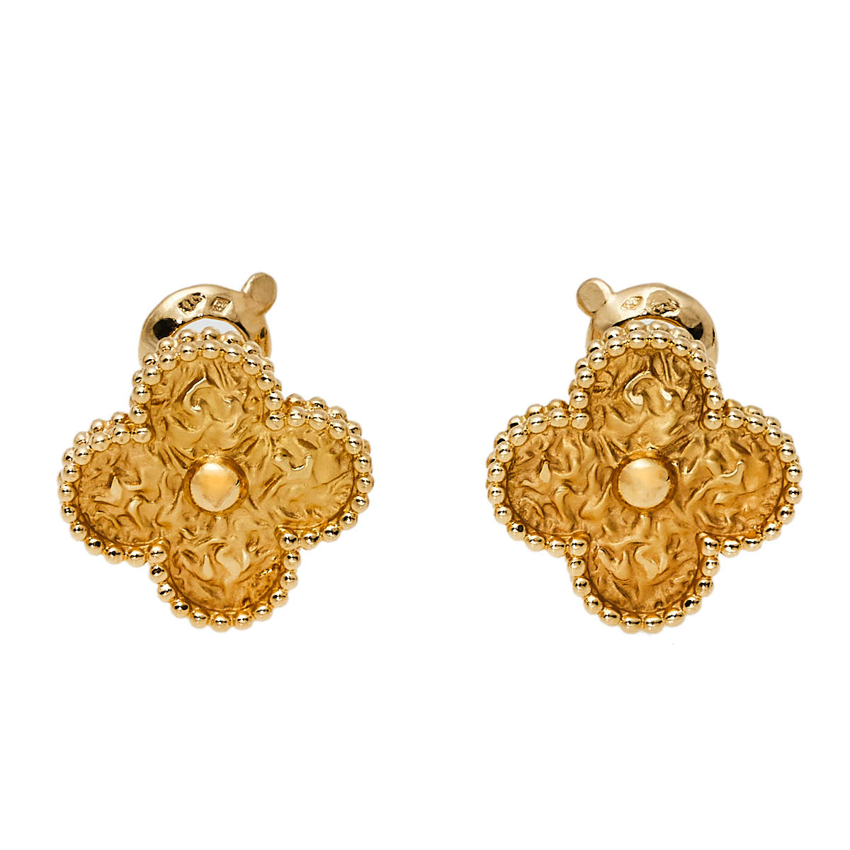 Van Cleef & Arpels Vintage Alhambra 18K Yellow Gold Earrings