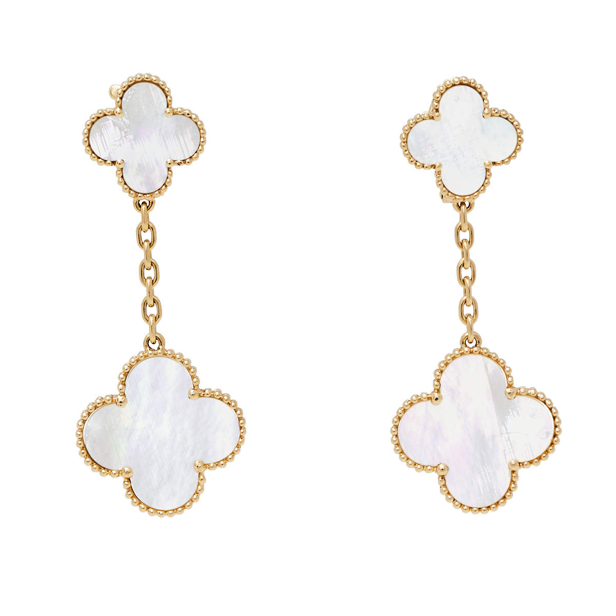 Van Cleef & Arpels Magic Alhambra Two Motifs Mother of Pearl Gold Earr –  Dandelion Antiques