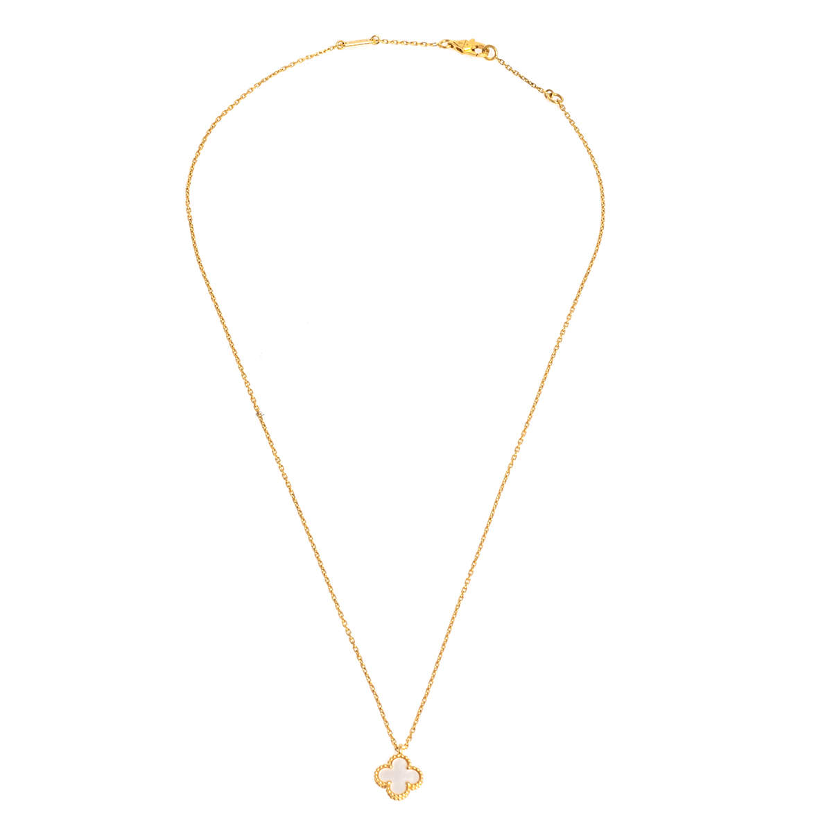 مملوكة مسبقًا قلادة فان كليف آند اربلز ذهب أصفر عيار 18 صدف سويت ألهامبرا 