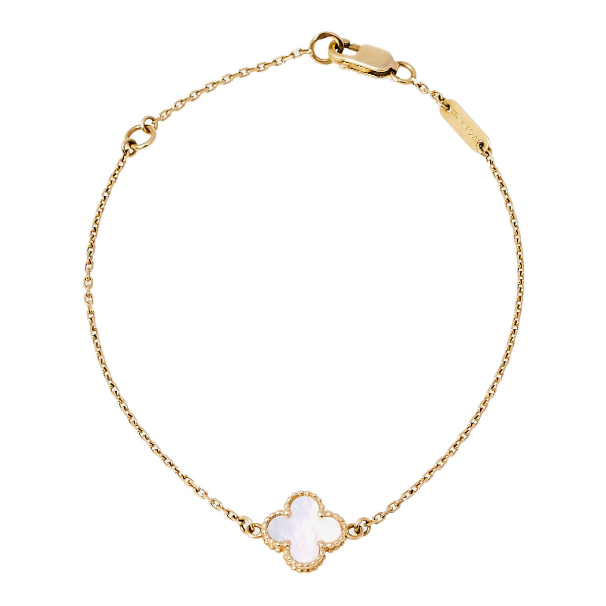 Pre Owned سوار فان كليف أند آربلز سويت ألامبرا صدف وذهب أصفر عيار 18