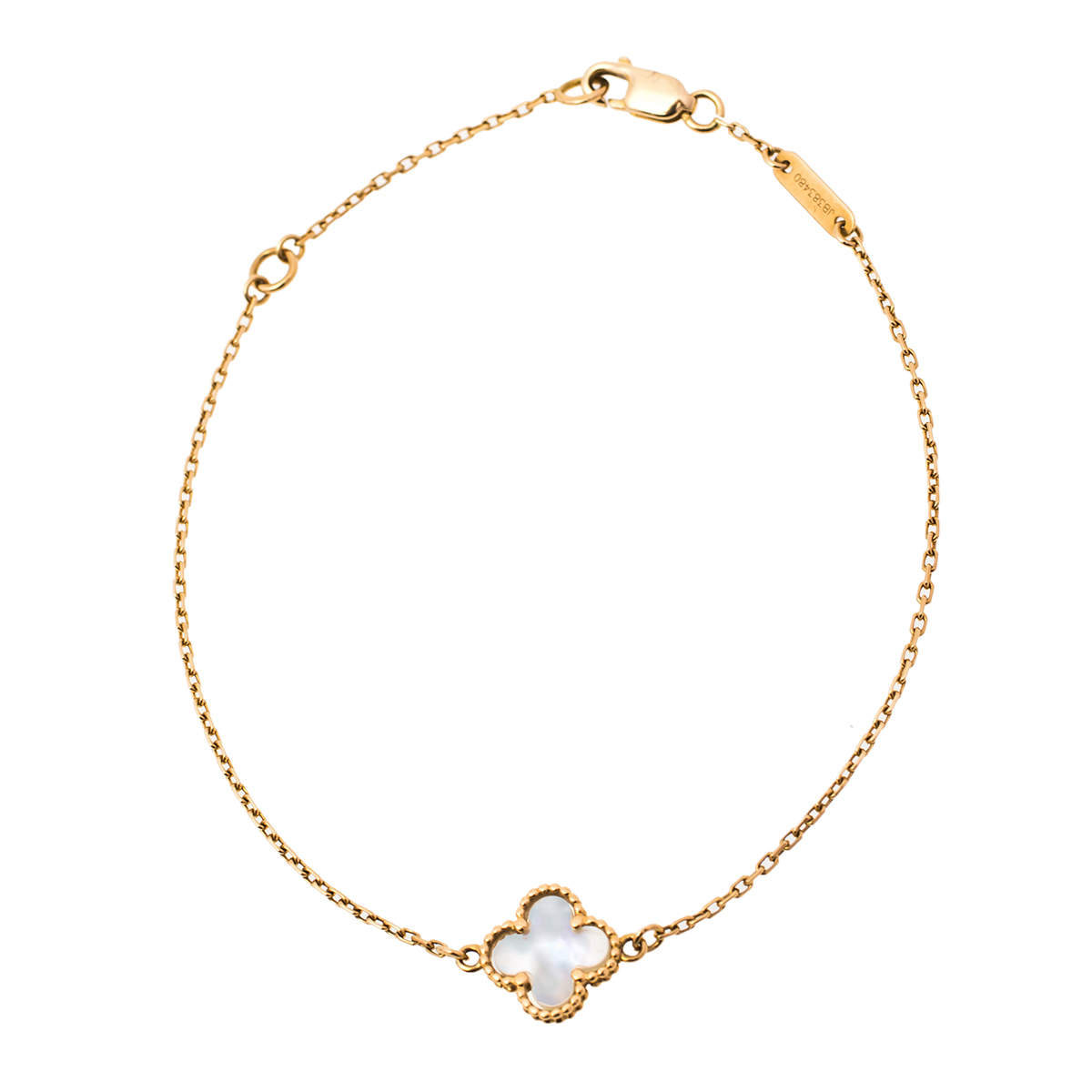Pre Owned Van Cleef & Arpels Sweet Alhambra Mother of Pearl 18K Yellow Gold Bracelet