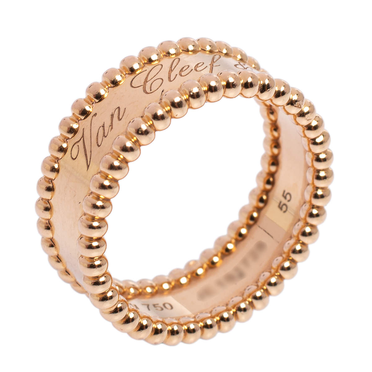 Pre Owned Van Cleef & Arpels Perlee Signature 18K Yellow Gold Band Ring 55