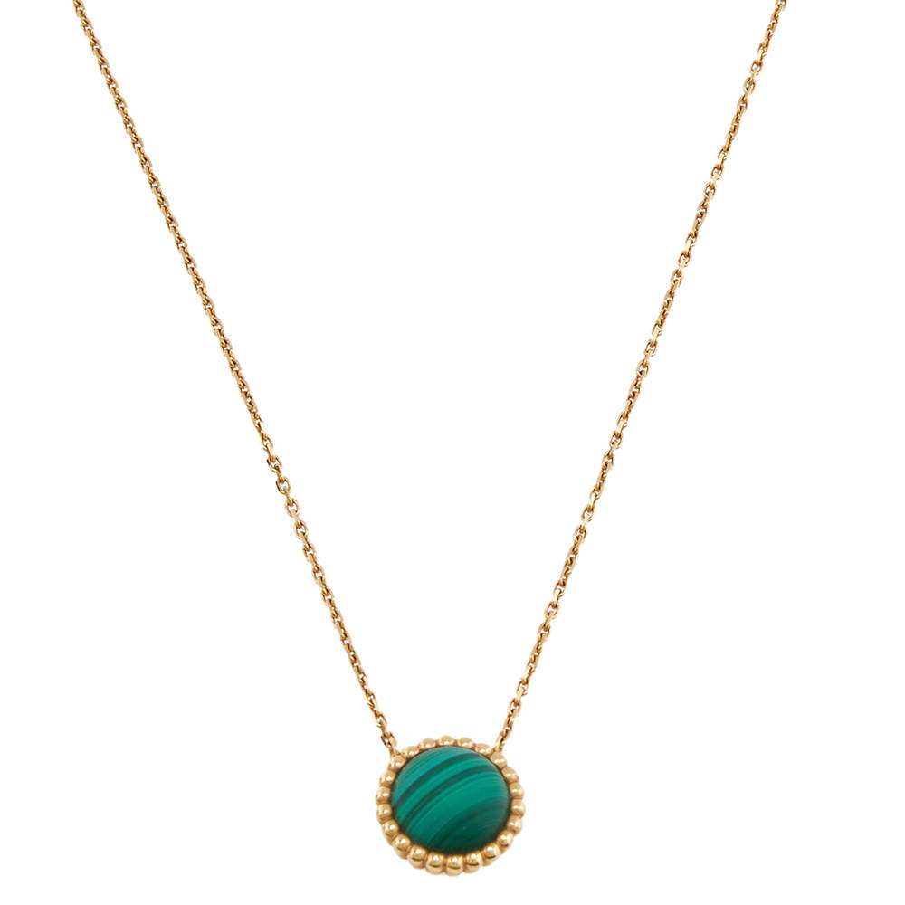 Pre Owned قلادة فان كليف أند آربلز بيرليه كلوير ملاكيب ذهب الأصفر عيار 18