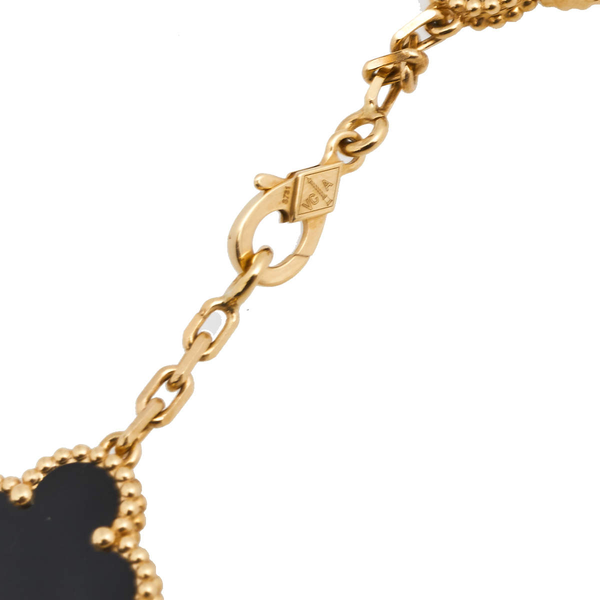 Onyx and Gold 'Alhambra' Necklace, 20 Motif, Van Cleef and Arpels Beekman  New York - Fine Jewelry Rental Service