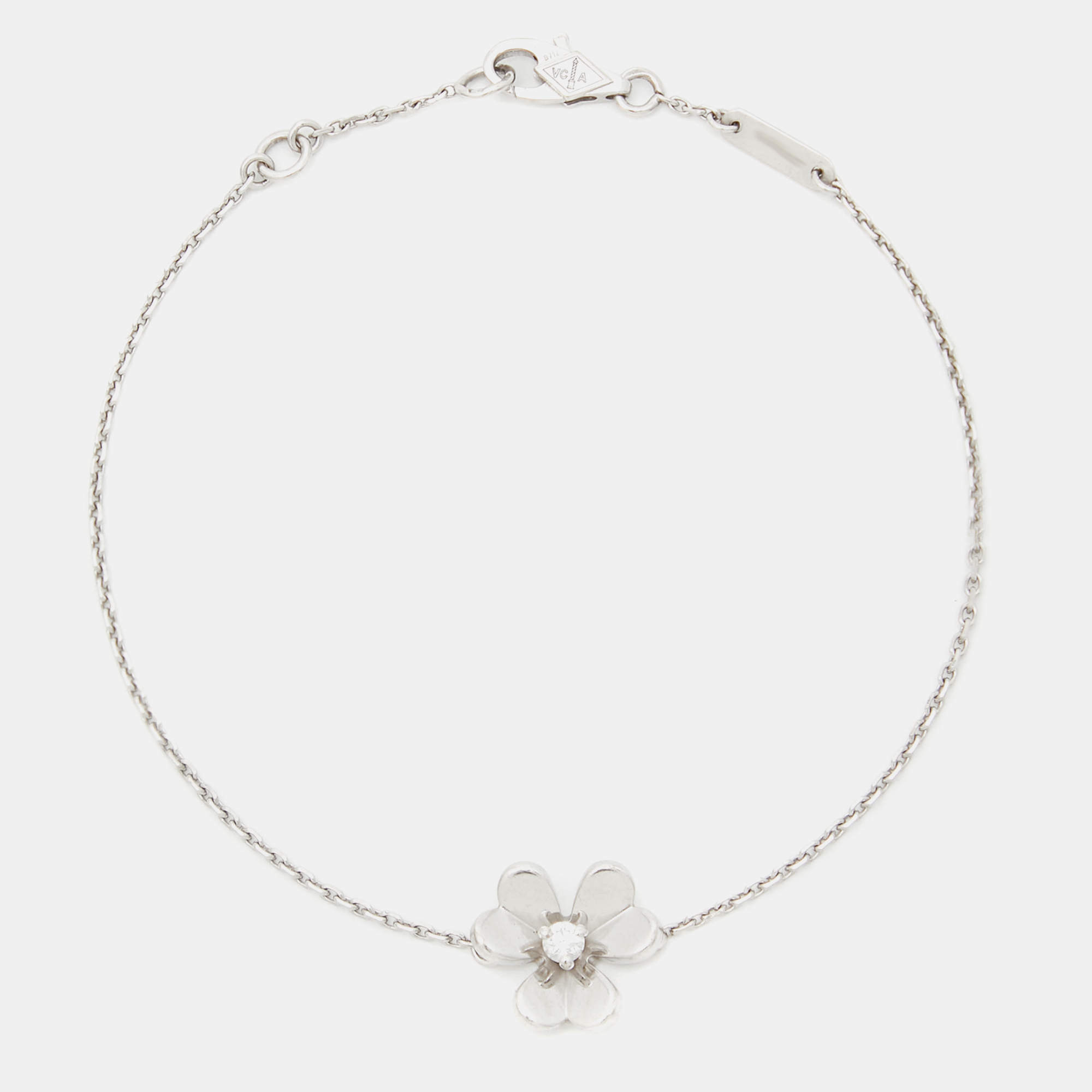 Pre Owned Van Cleef & Arpels Frivole Diamond 18k White Gold Bracelet